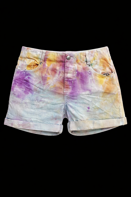 Large Lavender Skies Denim Shorts