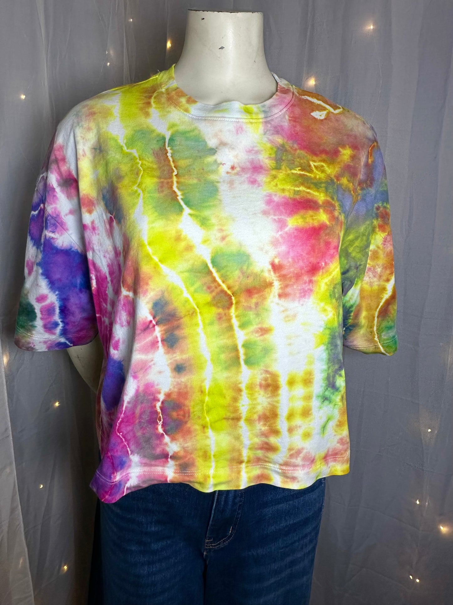 Large Electric Wildflower Storm Crop Tee