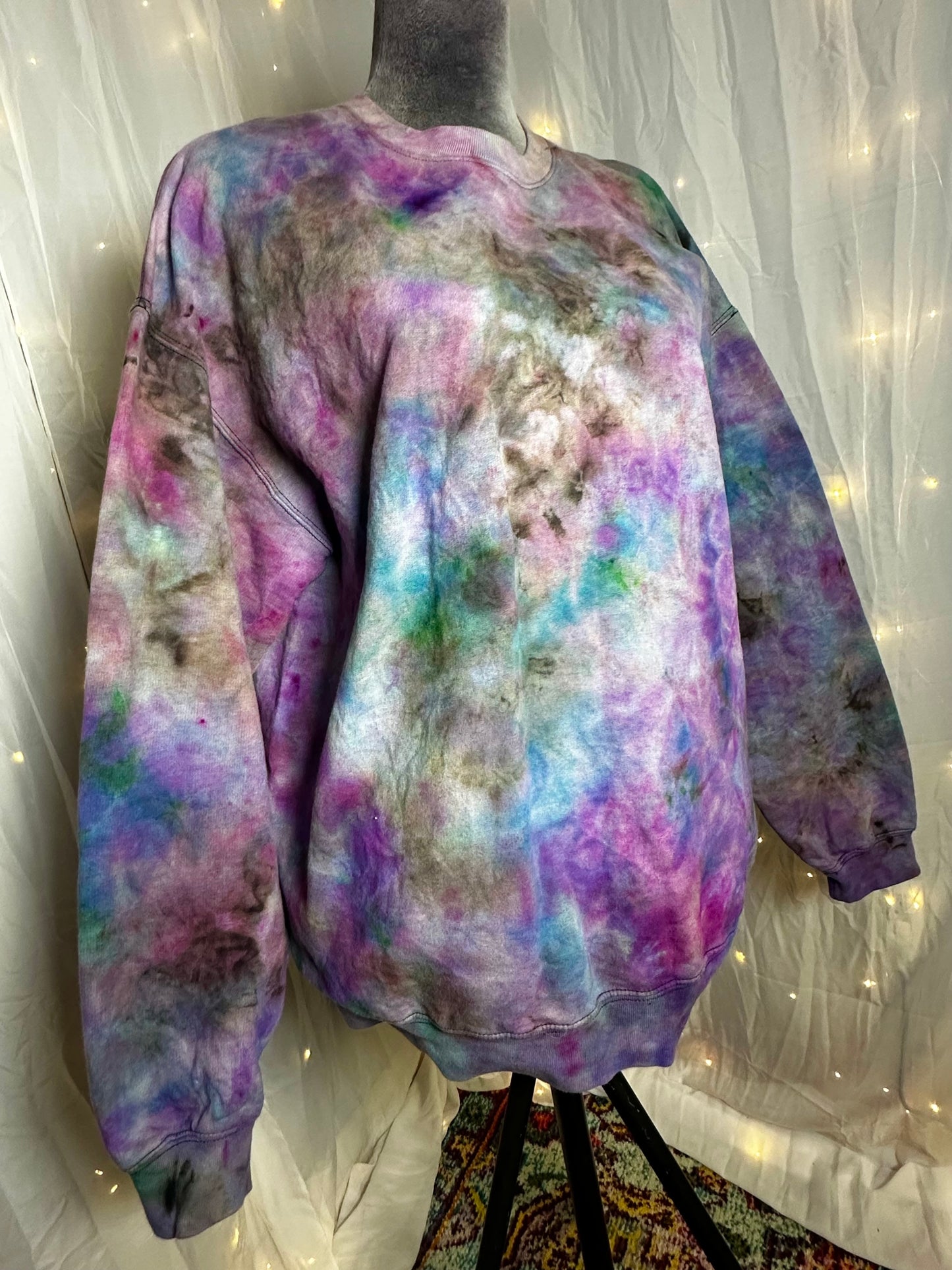Large Galaxy Smoke Reverse Dyed Crewneck Sweatshirt