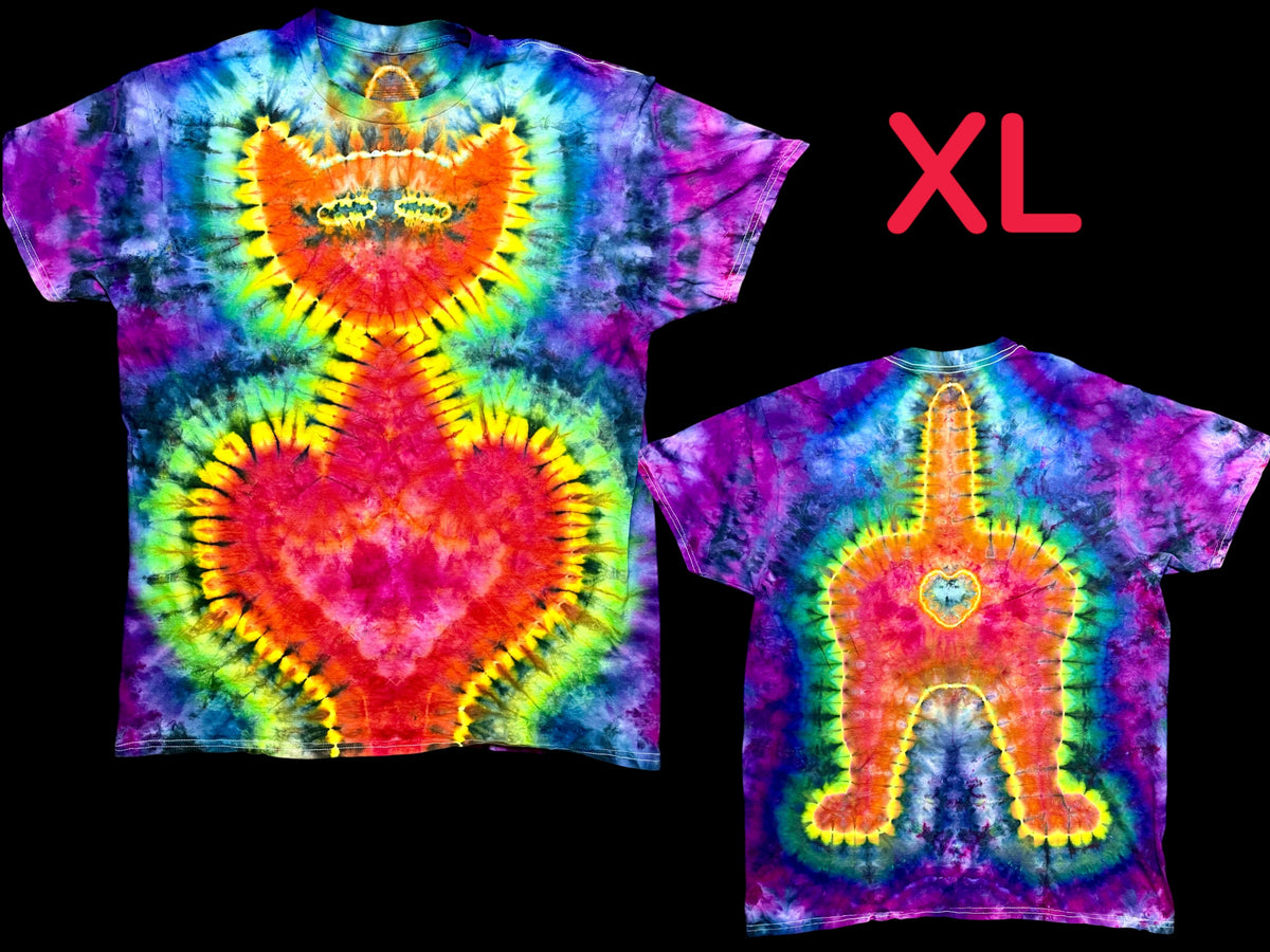 XL Rainbow Rave “Purrfectly Cheey” Kitty Tee