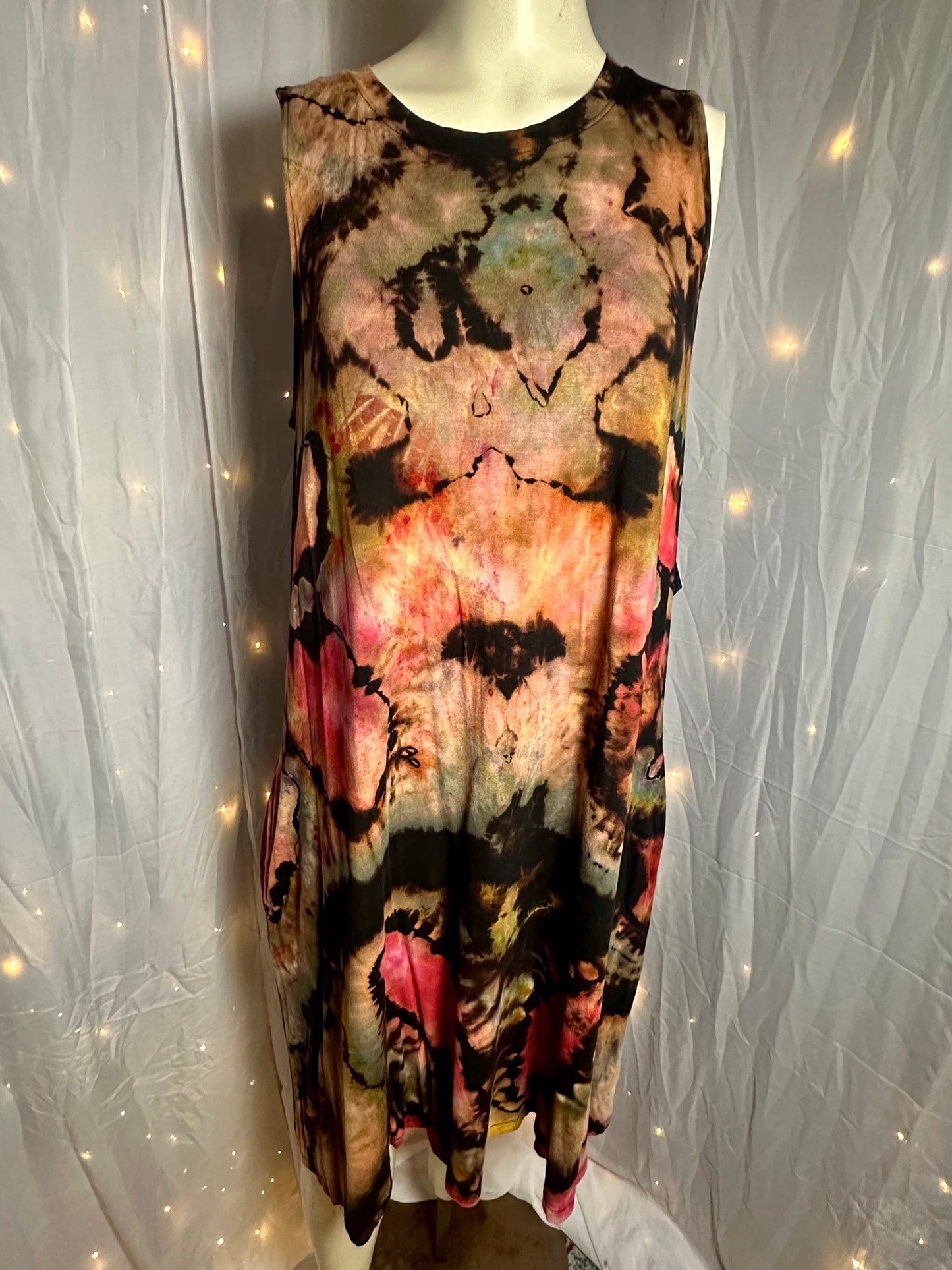 XL Wild Red Daisy Swing Dress