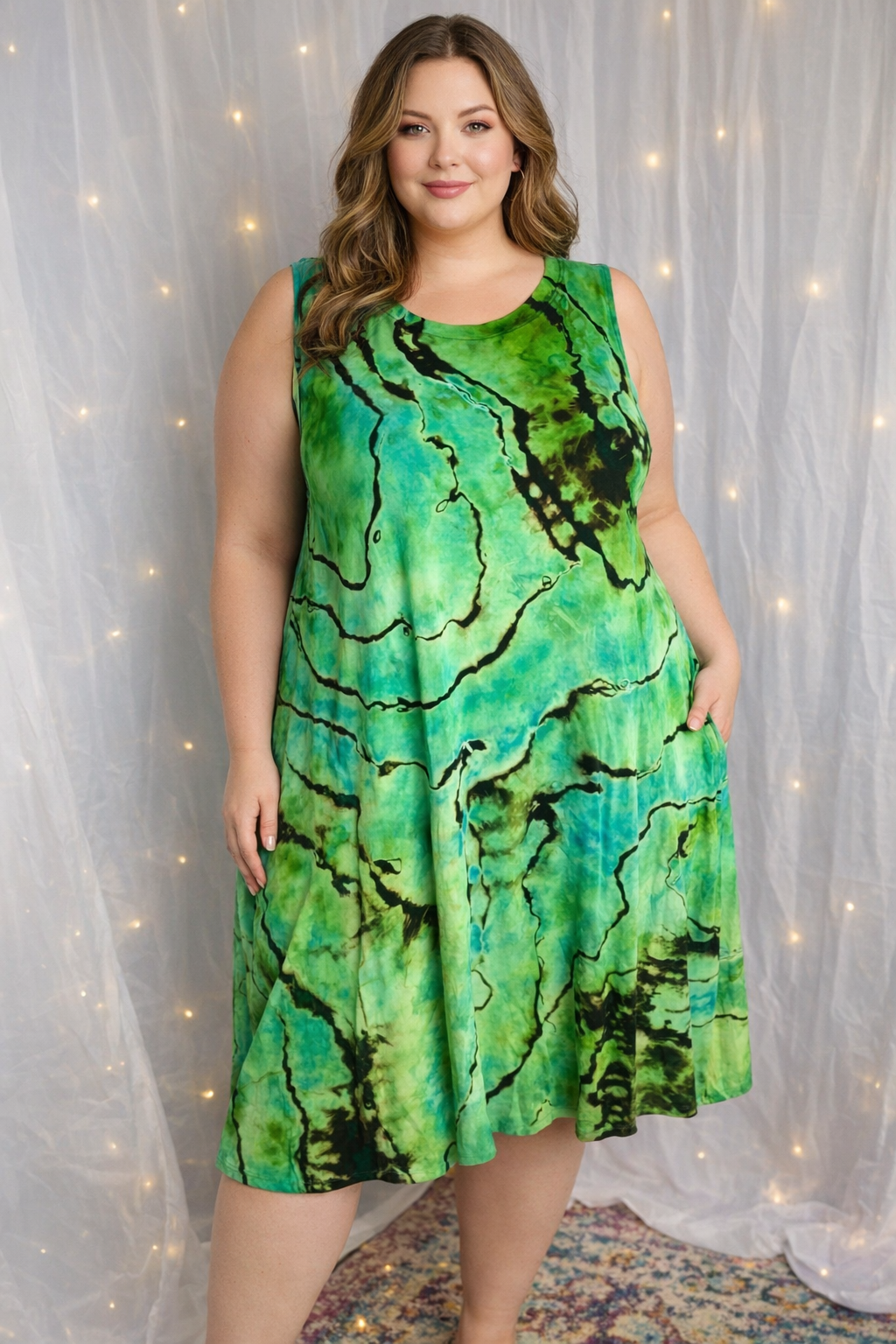 XL Emerald Geode Swing Dress