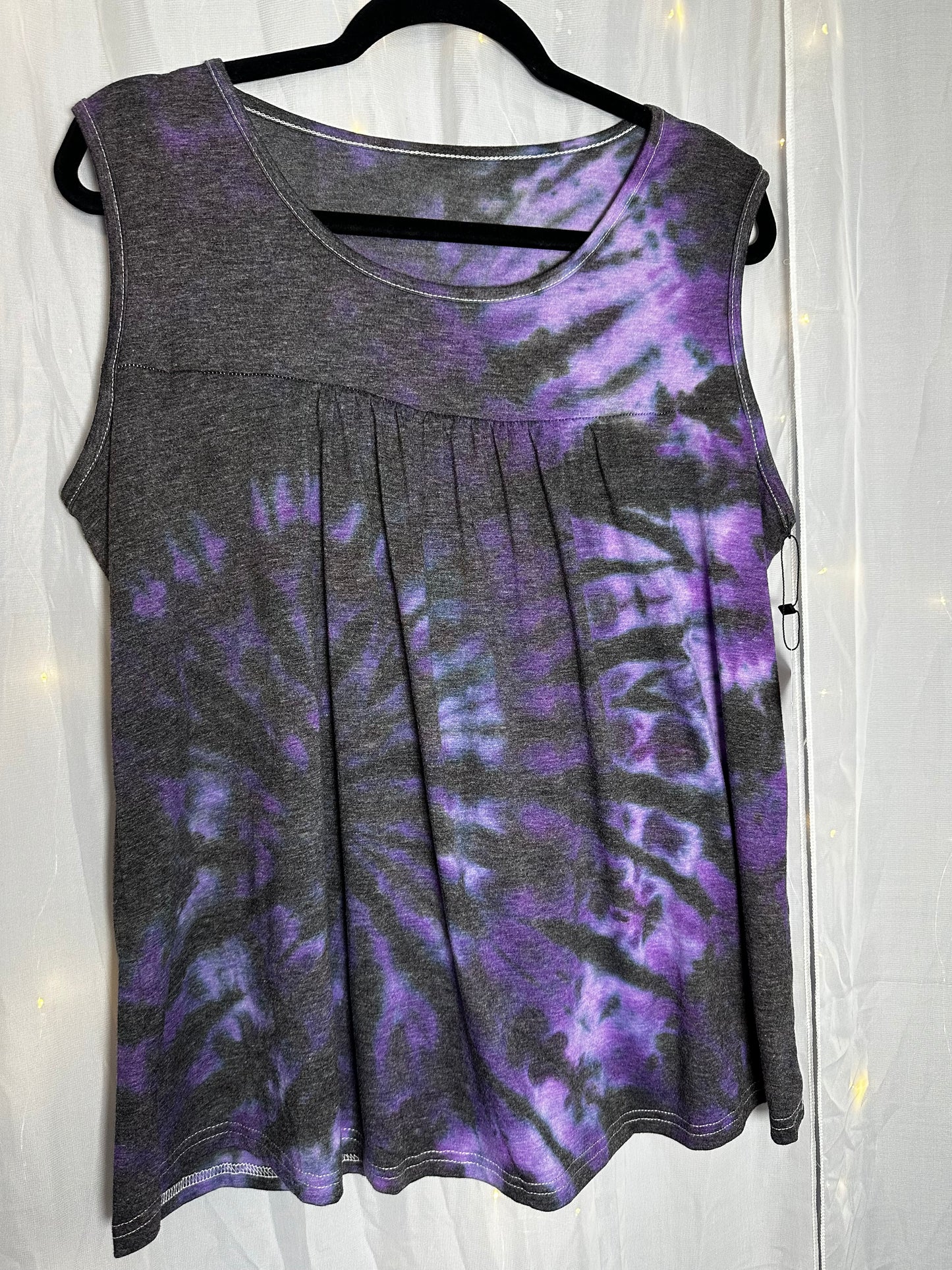 L/XL Amethyst Shadow Spiral Tank Top *upcycle*