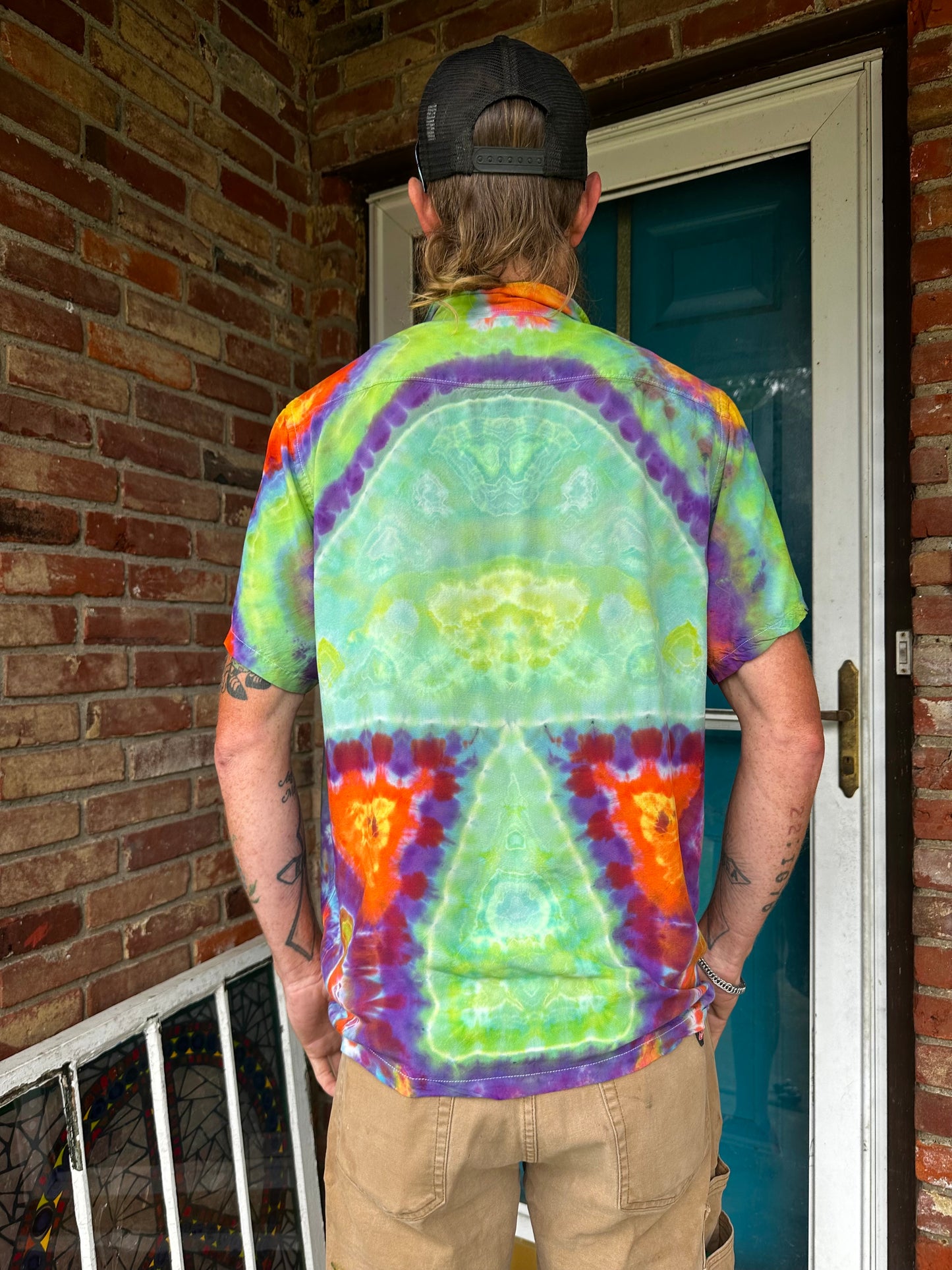 Large Tall Bioluminescent Mycelium Button-Up Shirt