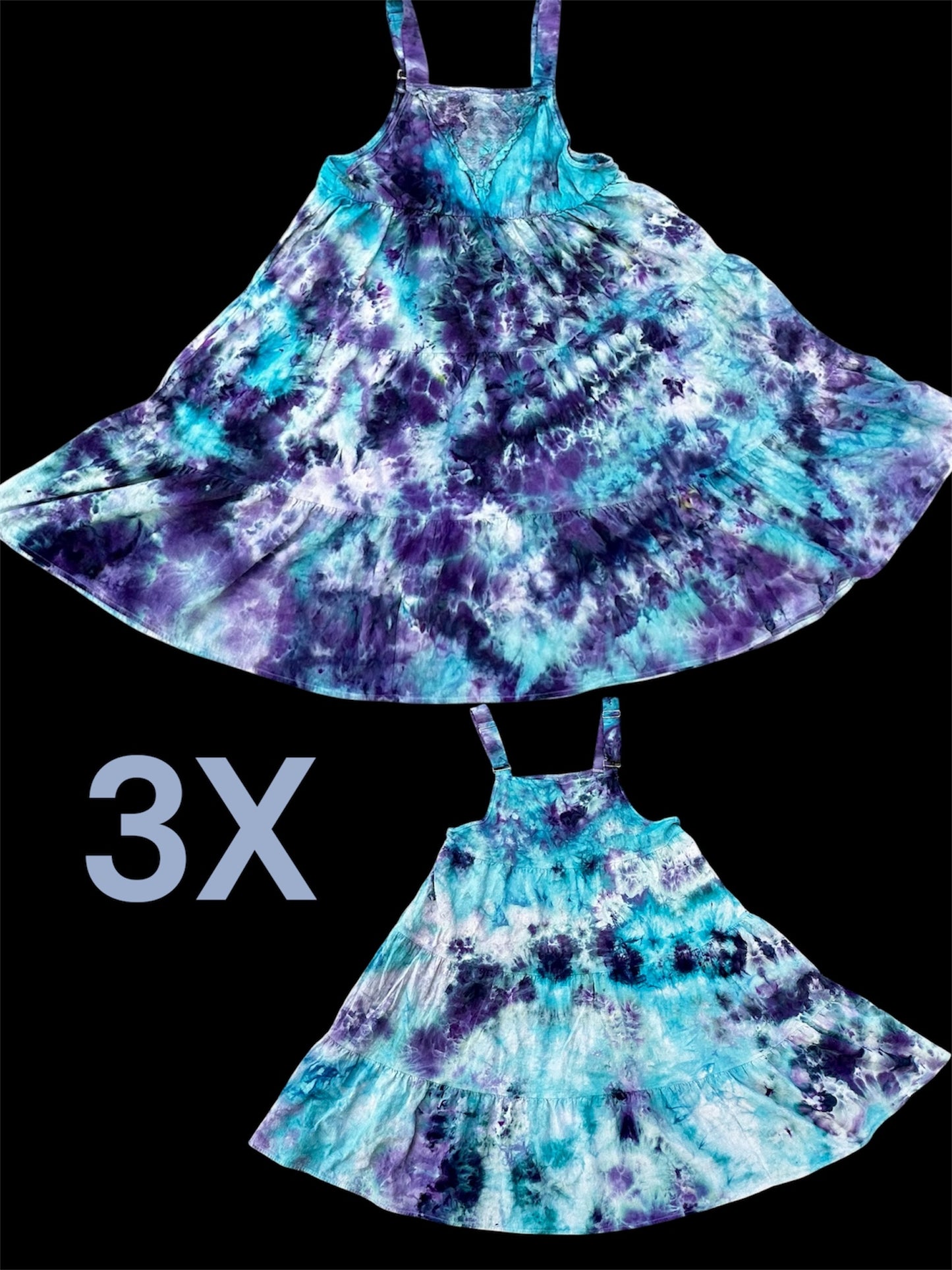 3X Dreamy Nights Twilight Cotton Bib Dress