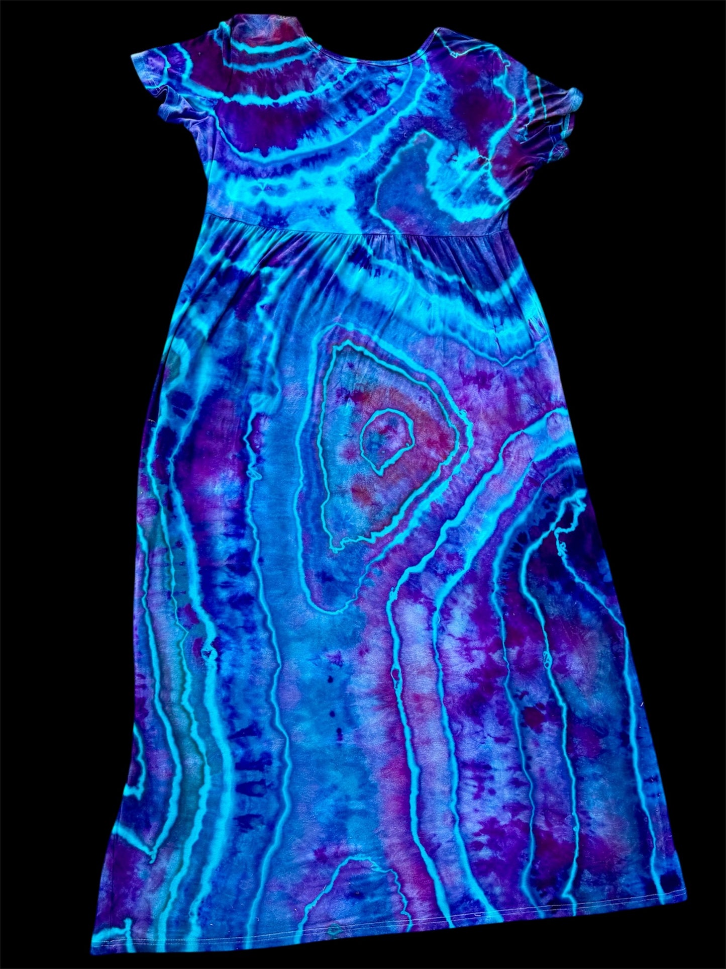 3X Cosmic Blue Agate Maxi Dress