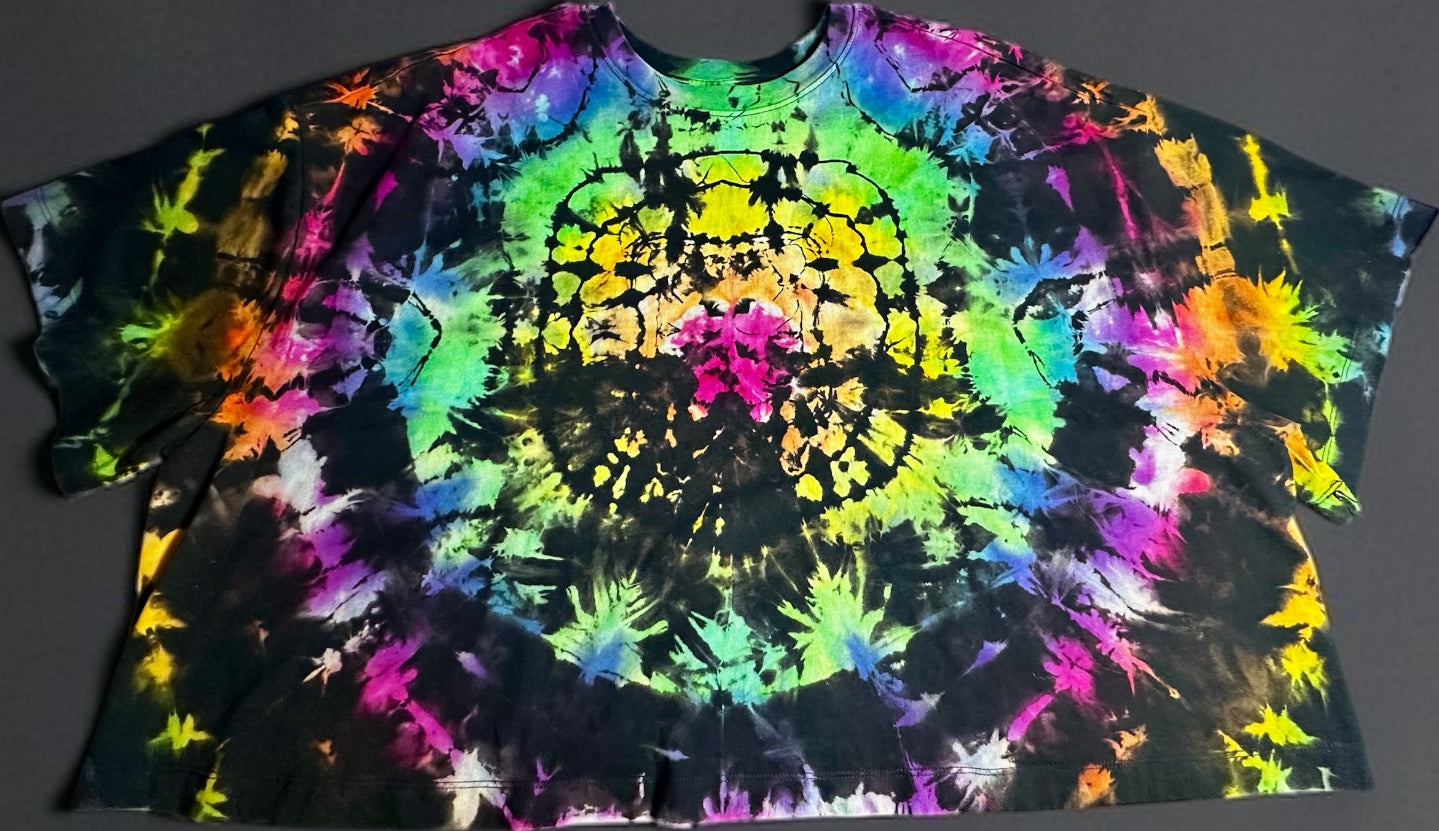 3X Neon Eclipse Bloom Crop Top