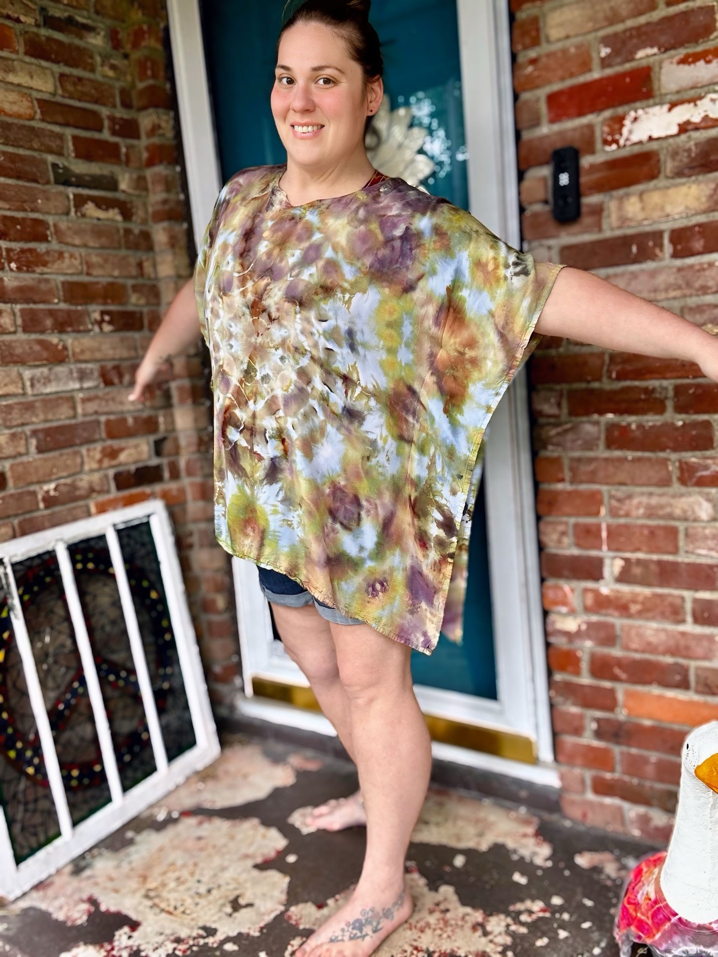 One Size Moss & Moonlight Kaftan Poncho