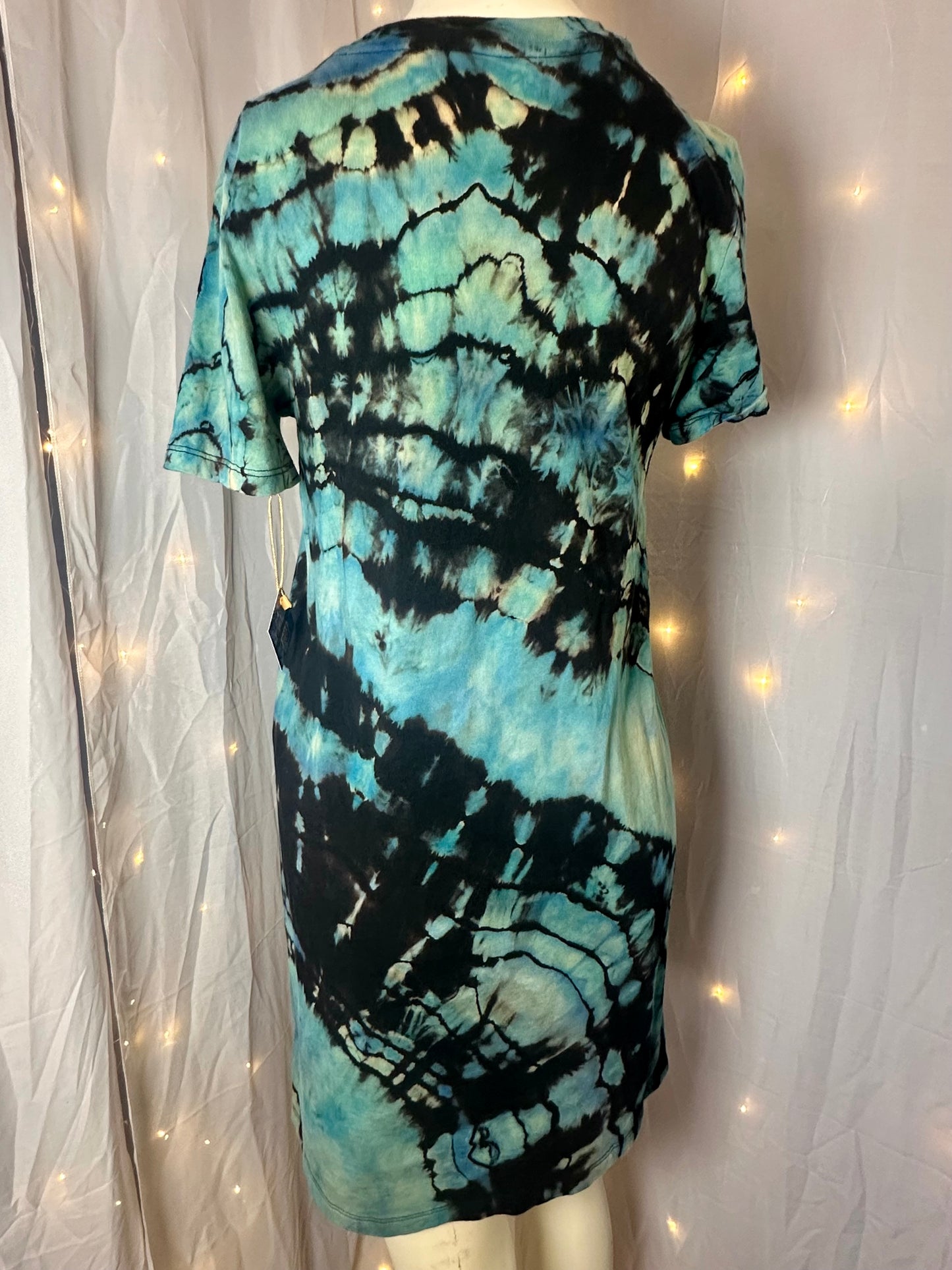 XS Electric Ocean T-Shirt Dress