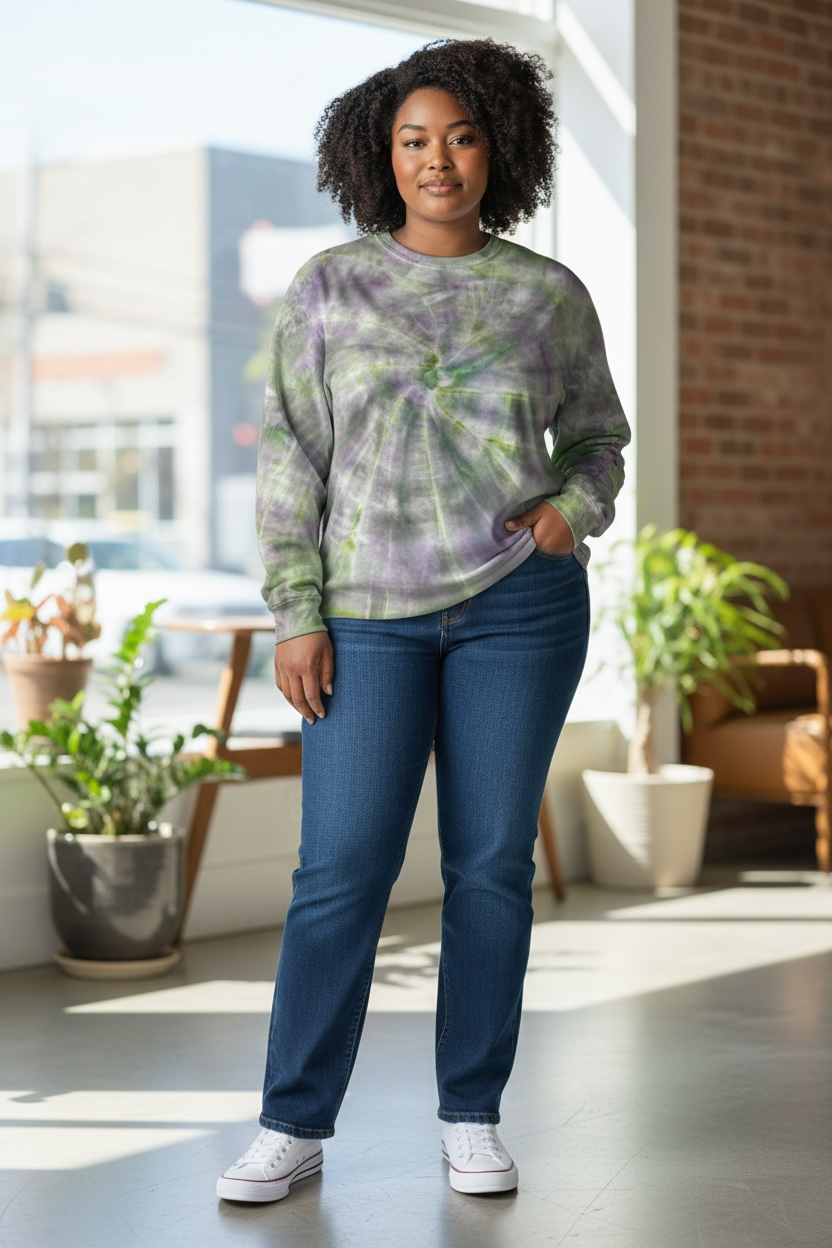 Large Moonstone Spiral Crewneck Sweatshirt