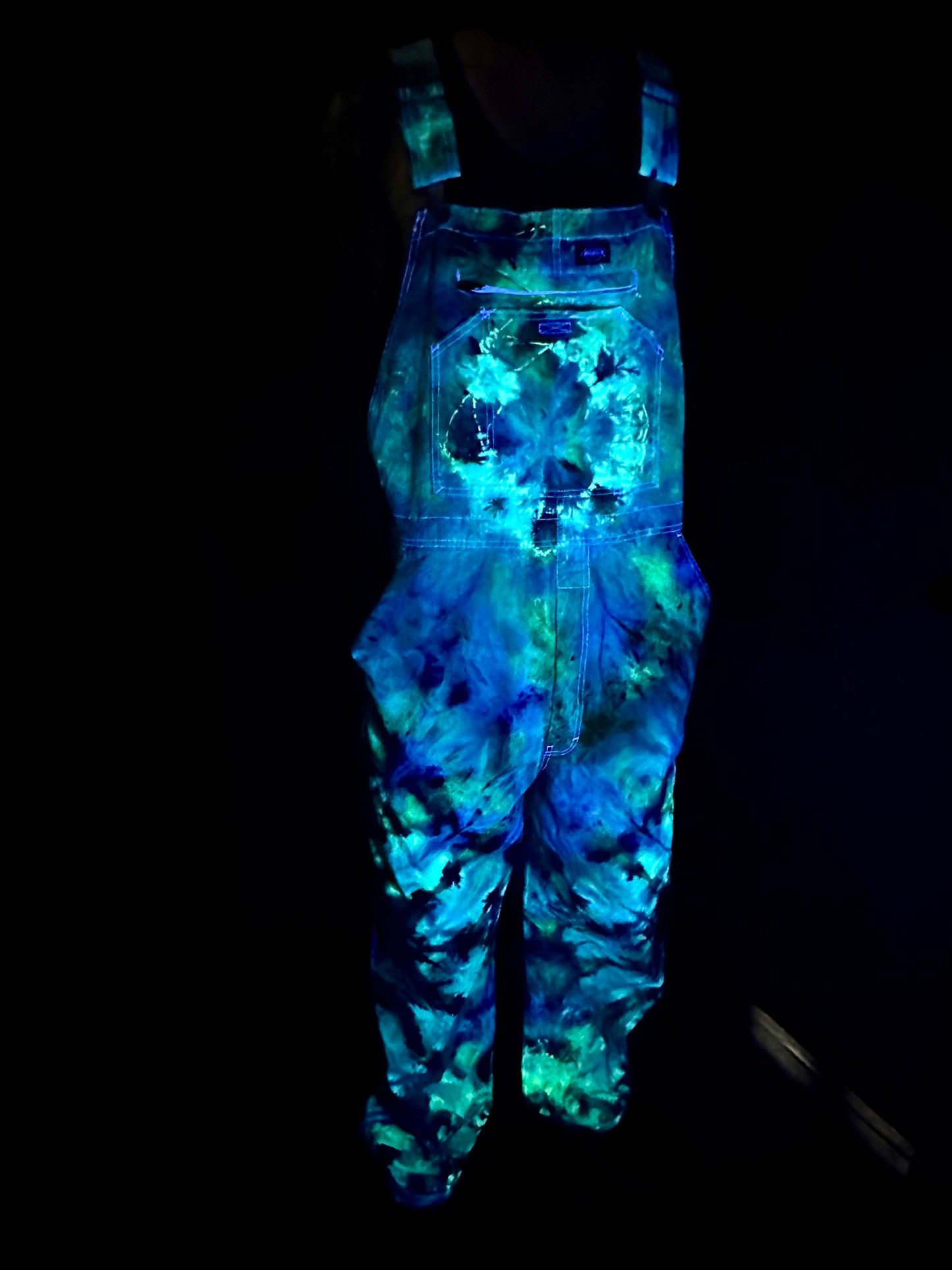 36x34 Alien Lagoon Dickies Overalls *UV Reactive*
