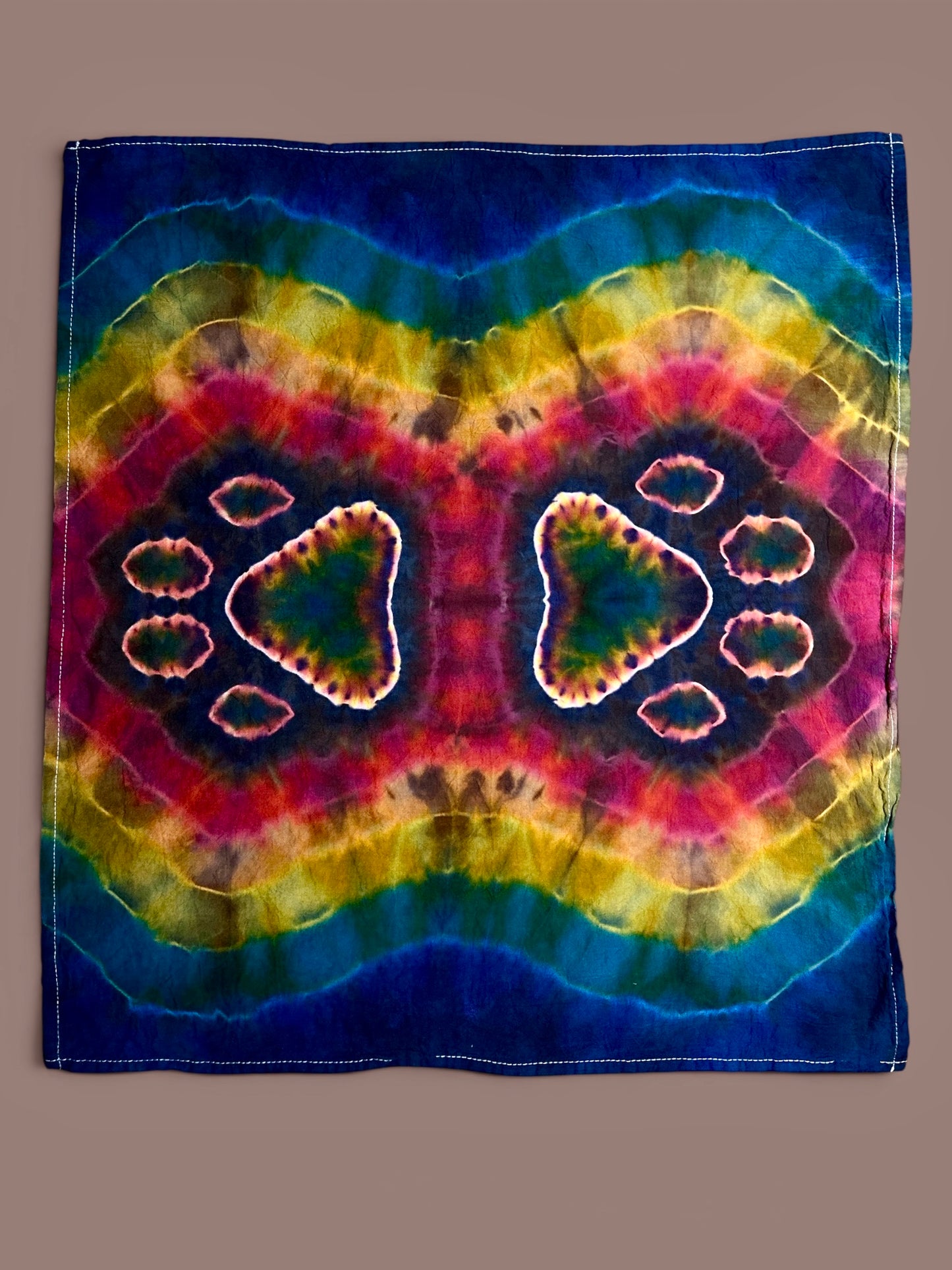 Rustic Rainbow Pawprints Kitchen Towel