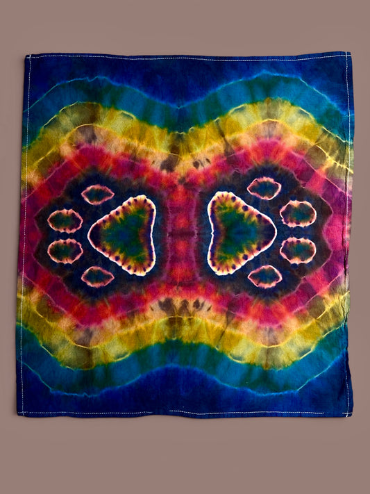 Rustic Rainbow Pawprints Kitchen Towel