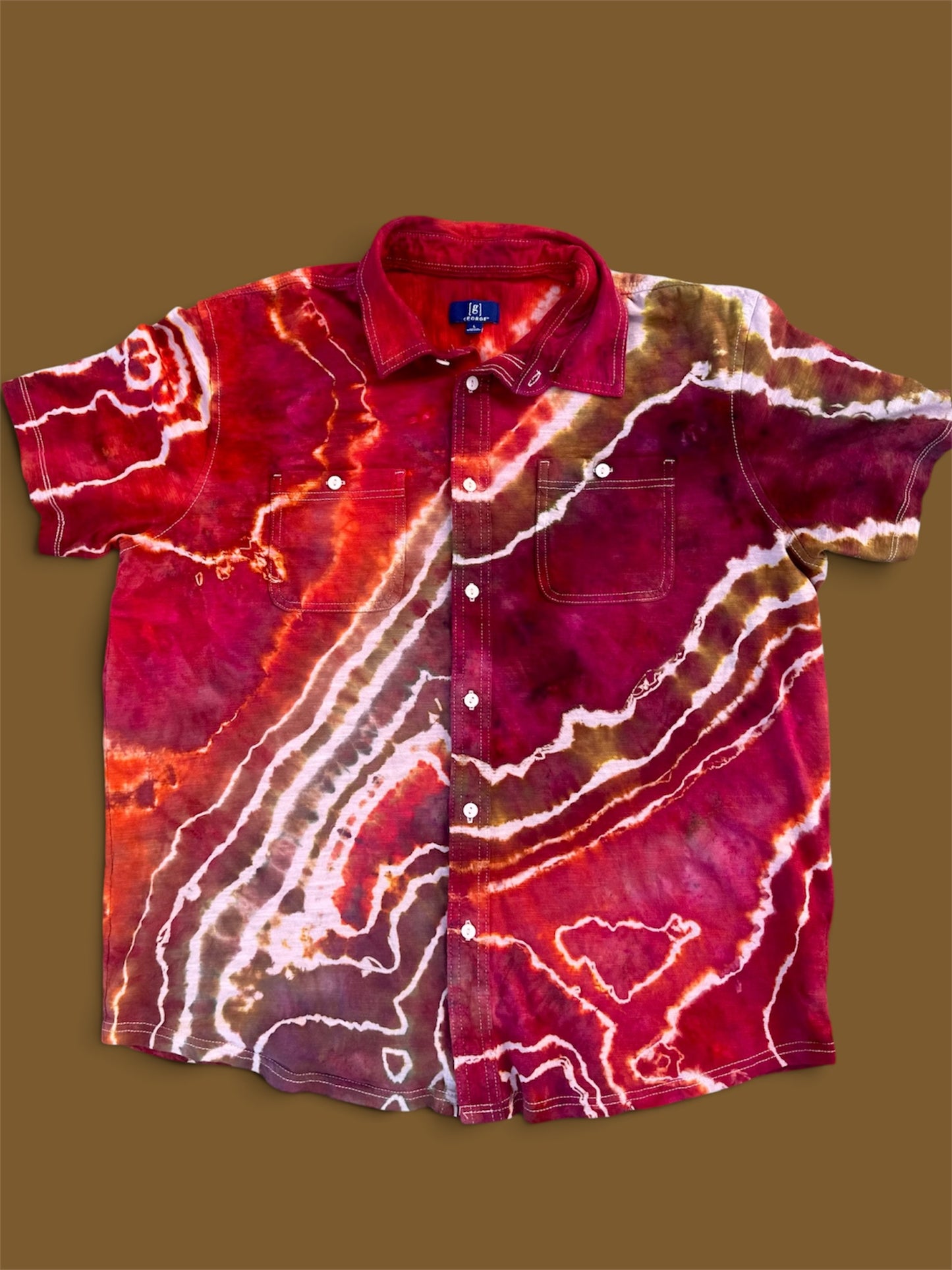 Large Fire Opal Fault Button-Down
