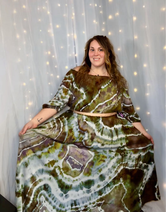 4X Golden Moss Geode Set