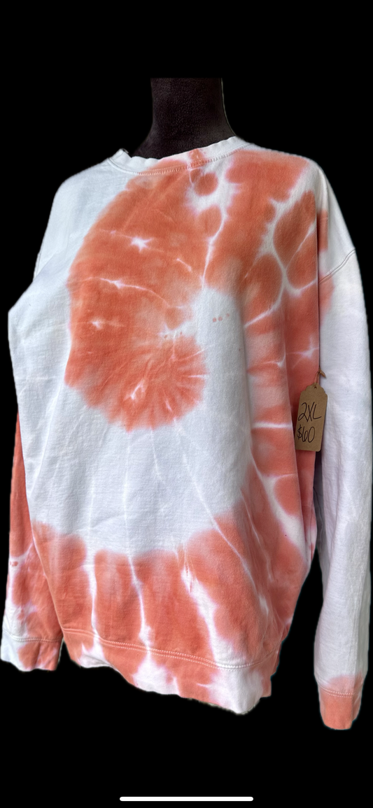 Peach & Grey Spiral Crewneck Sweatshirt