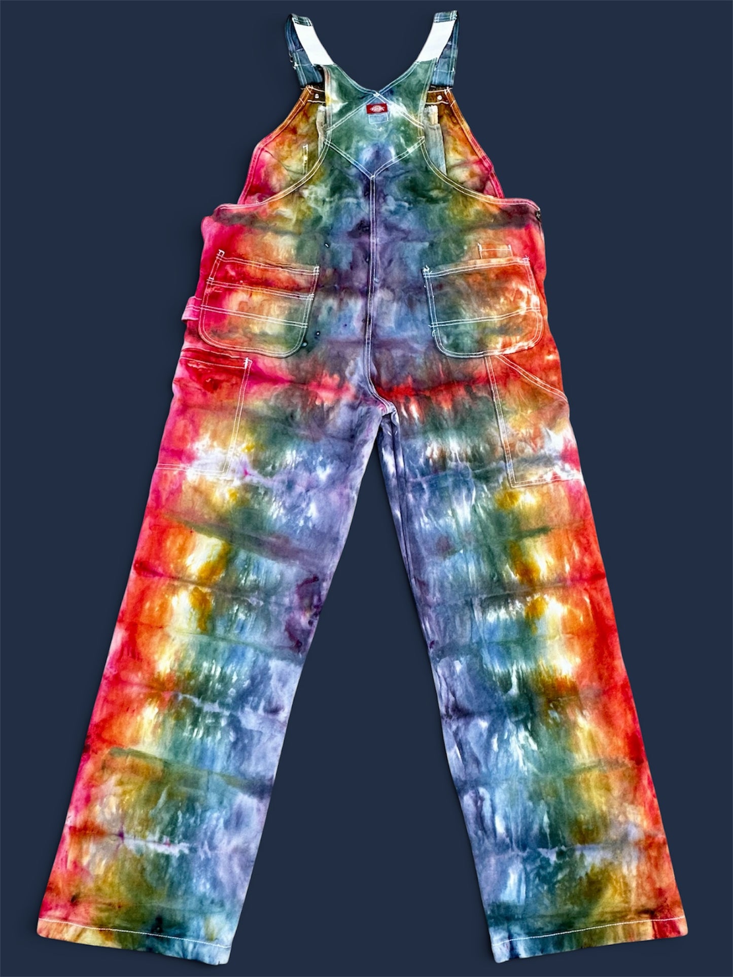 38/32 Rustic Rainbow Revival Dickies Bib Overalls