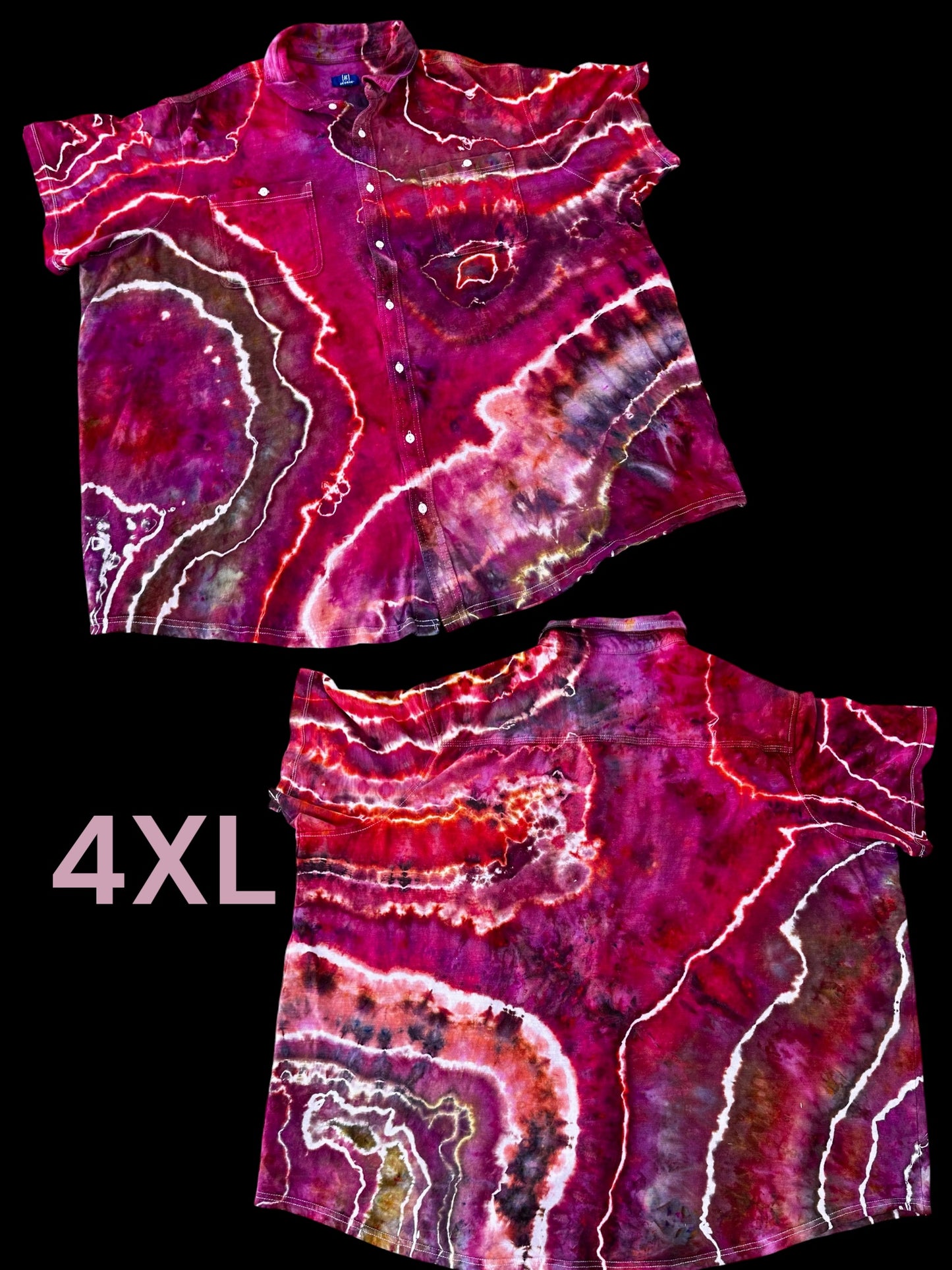 4XL Molten Garnet Button Down