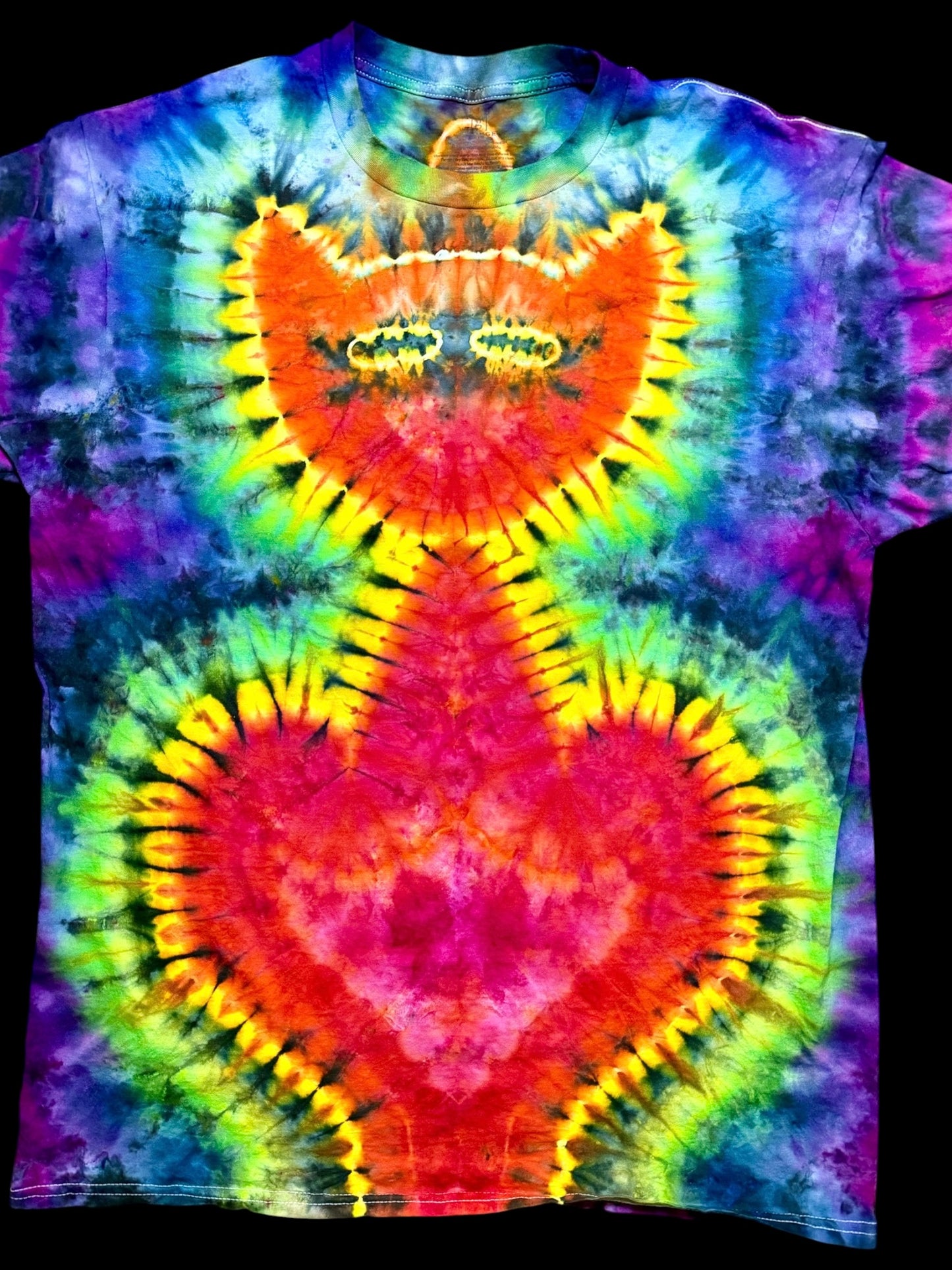 XL Rainbow Rave “Purrfectly Cheey” Kitty Tee