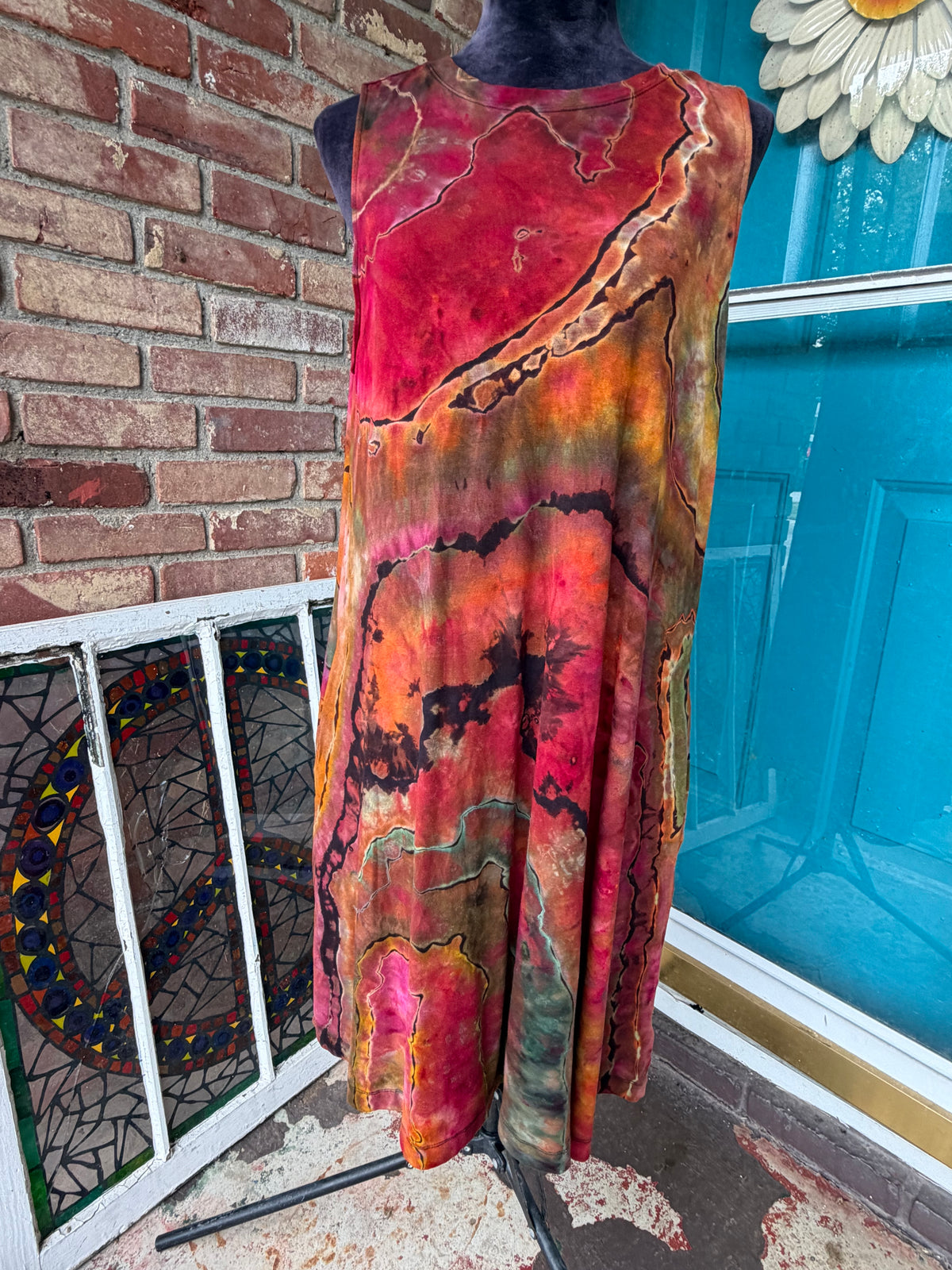 Large Burning Autumn Swing Dress