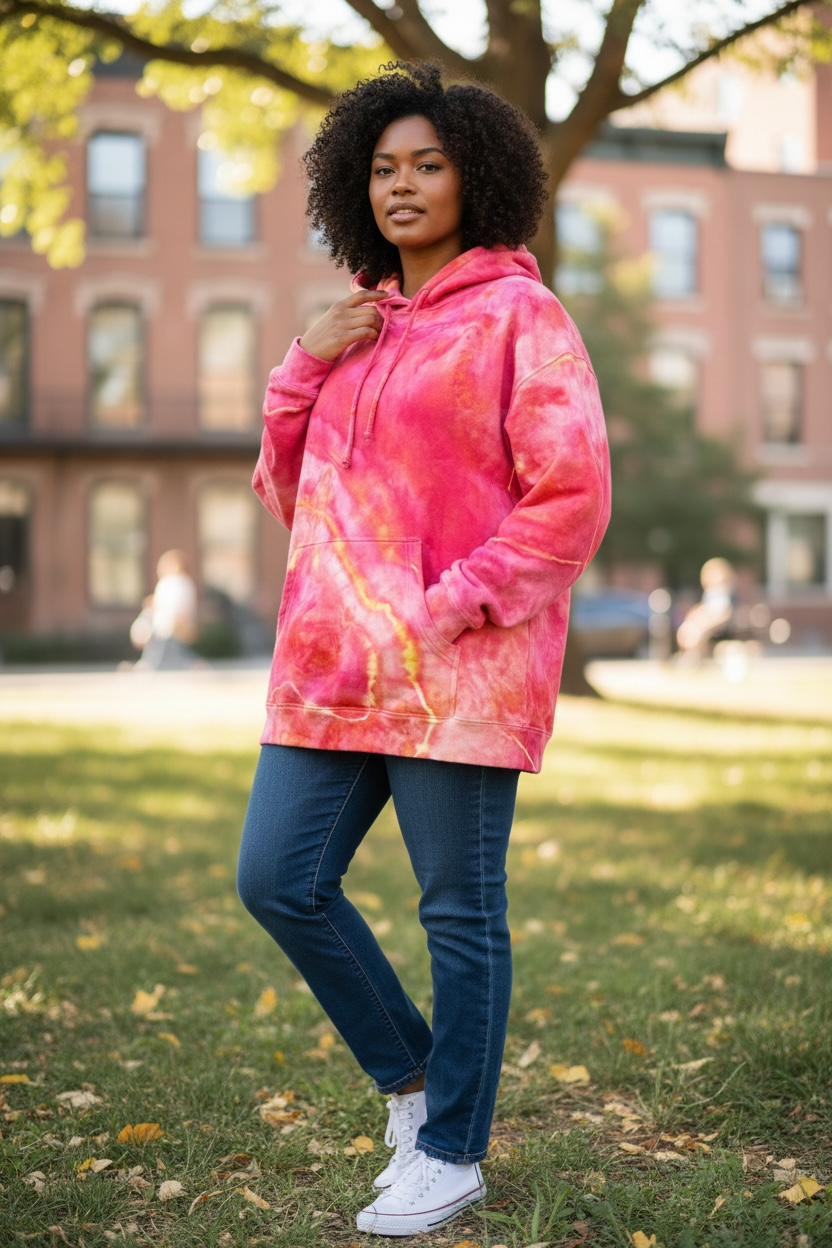 Large Pink Starburst Hoodie