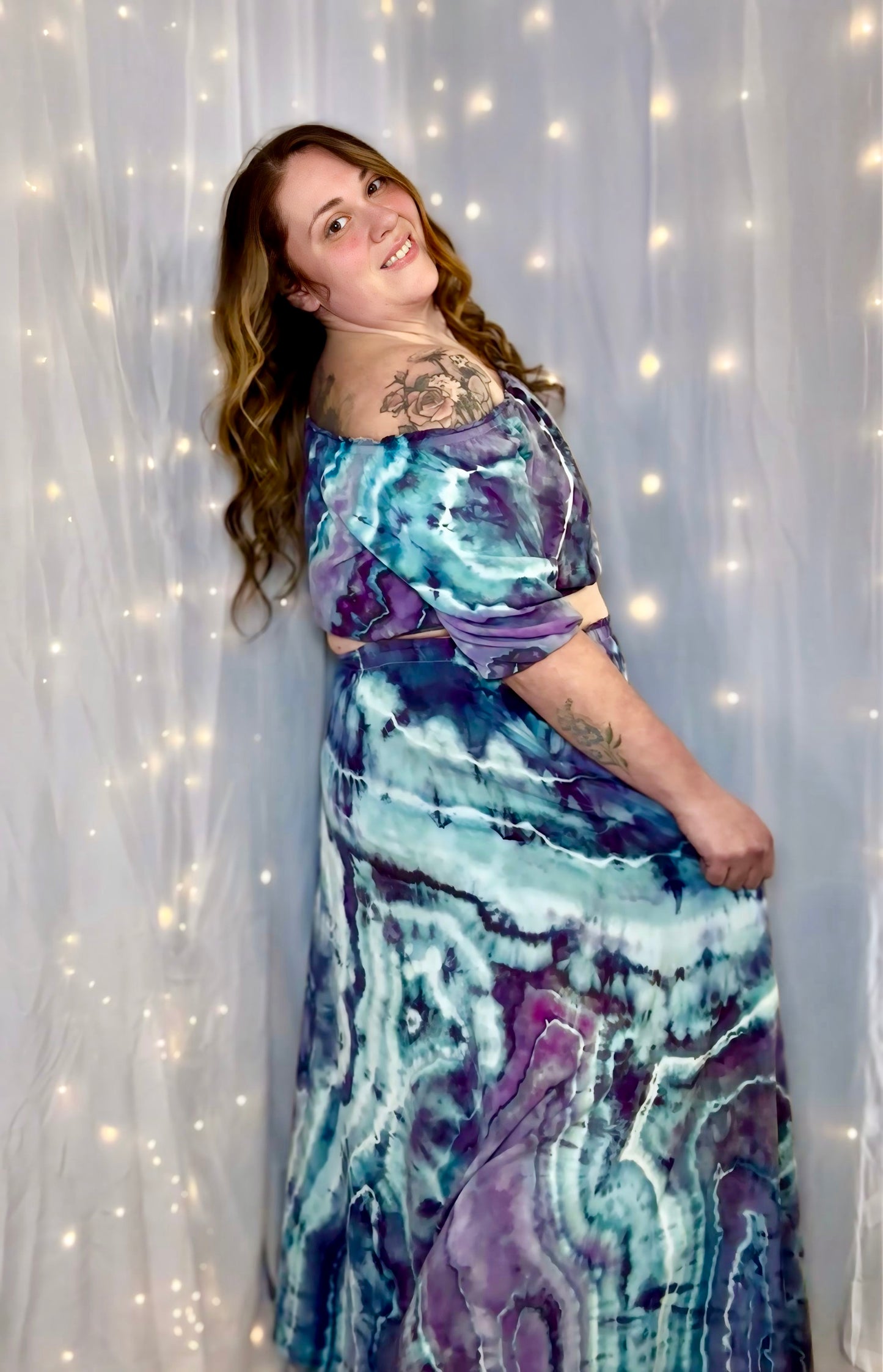 1X Dreamy Nights Geode Two piece Skirt Set