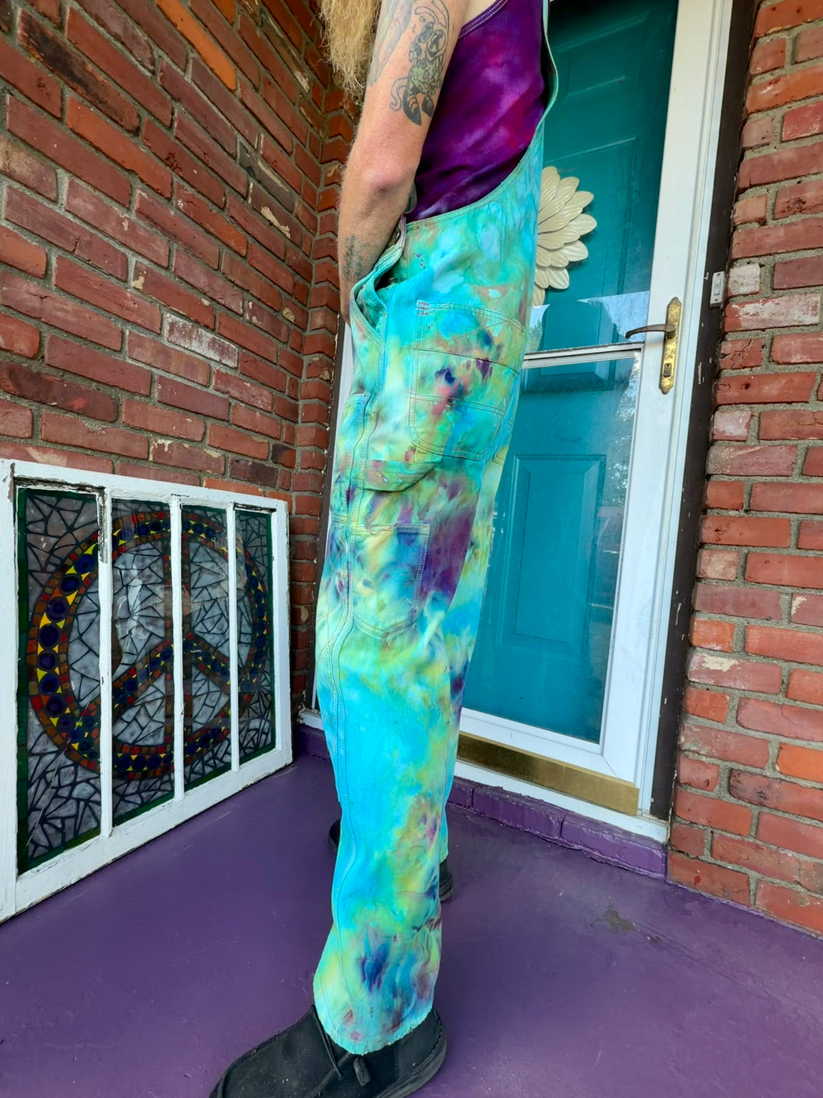 Small Groovy Grunge Overall Bibs – Hand-Dyed BDG Utility Overalls