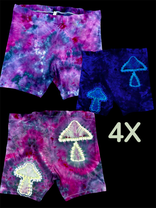 4X Twilight Toadstools UV Reactive Biker Shorts