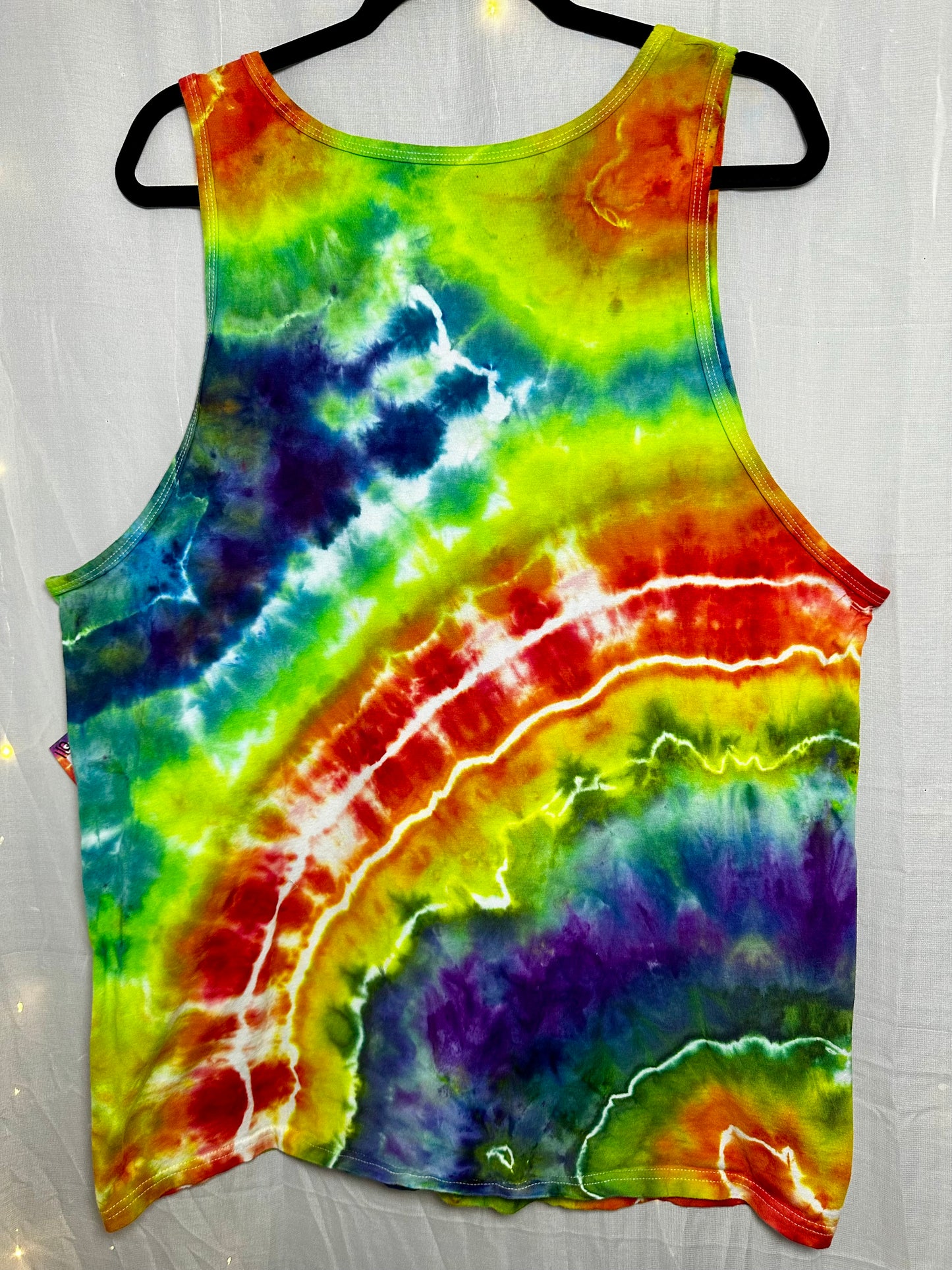Large Rainbow Wave Tank Top