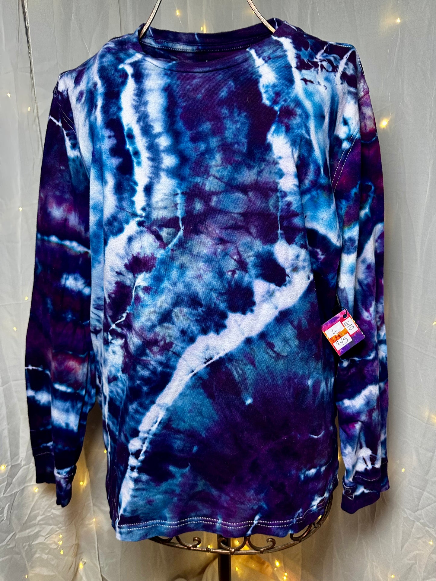 Large Indigo Lightening Surge Long Sleeve Tee