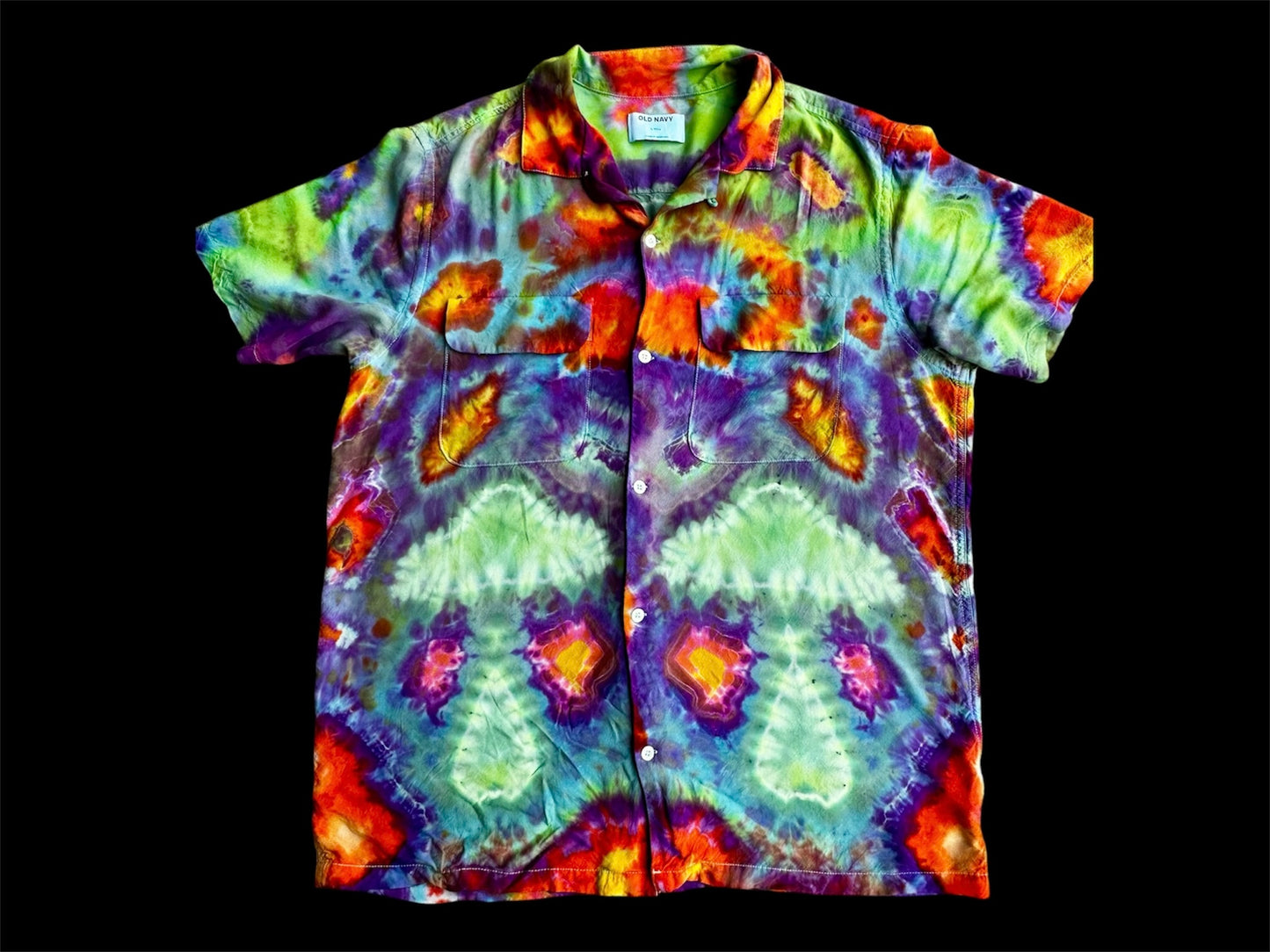 Large Tall Bioluminescent Mycelium Button-Up Shirt