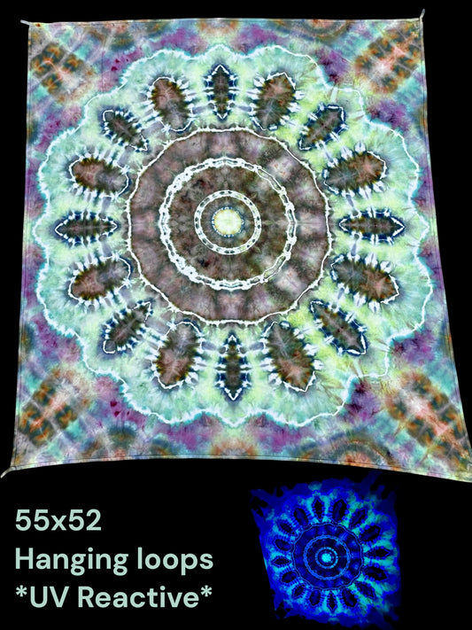 Moonlit Moss Mandala Tapestry *UV REACTIVE*