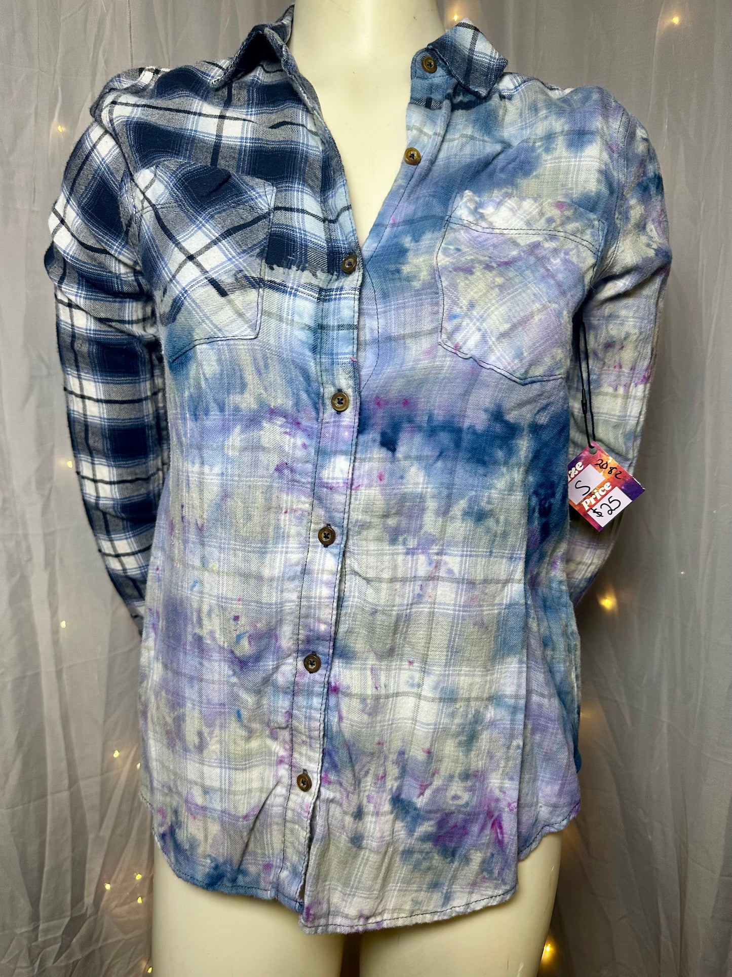 ✨UPCYCLED✨ Gypsy Blue Horizon Button Down
