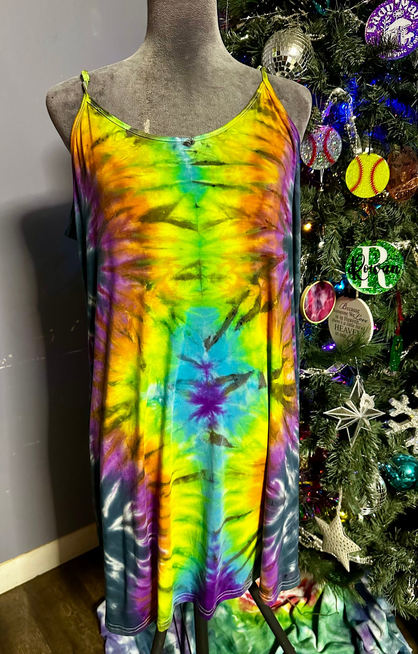 XXL “Sunspell Prism” Hand-Dyed Rayon Slip Dress