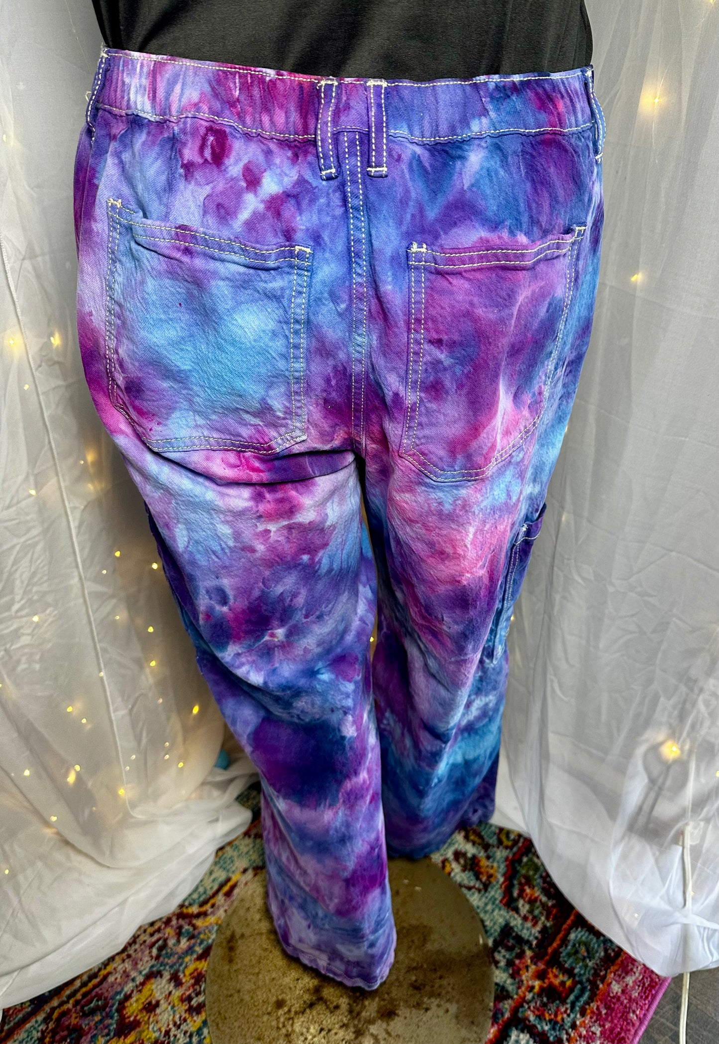 Large Cosmic Cloud Cargo Denim Pants