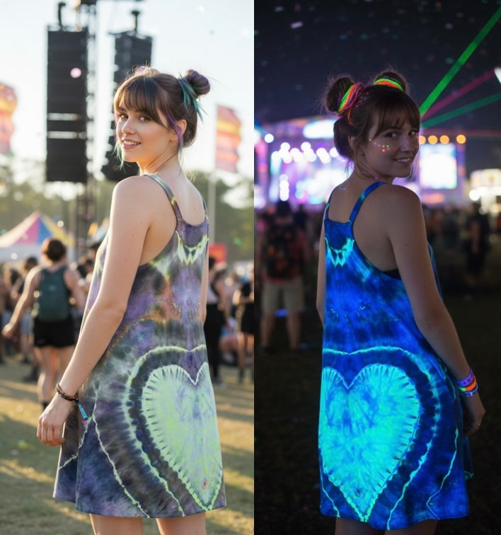 Large Lunar Love Burst Romper Dress *UV REACTIVE*