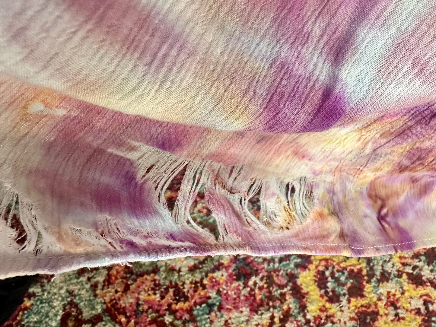 *Damaged* XXL Lavender Daydream Flowy Skirt & Sherbert Crochet Coverup/Oversized Crop Top