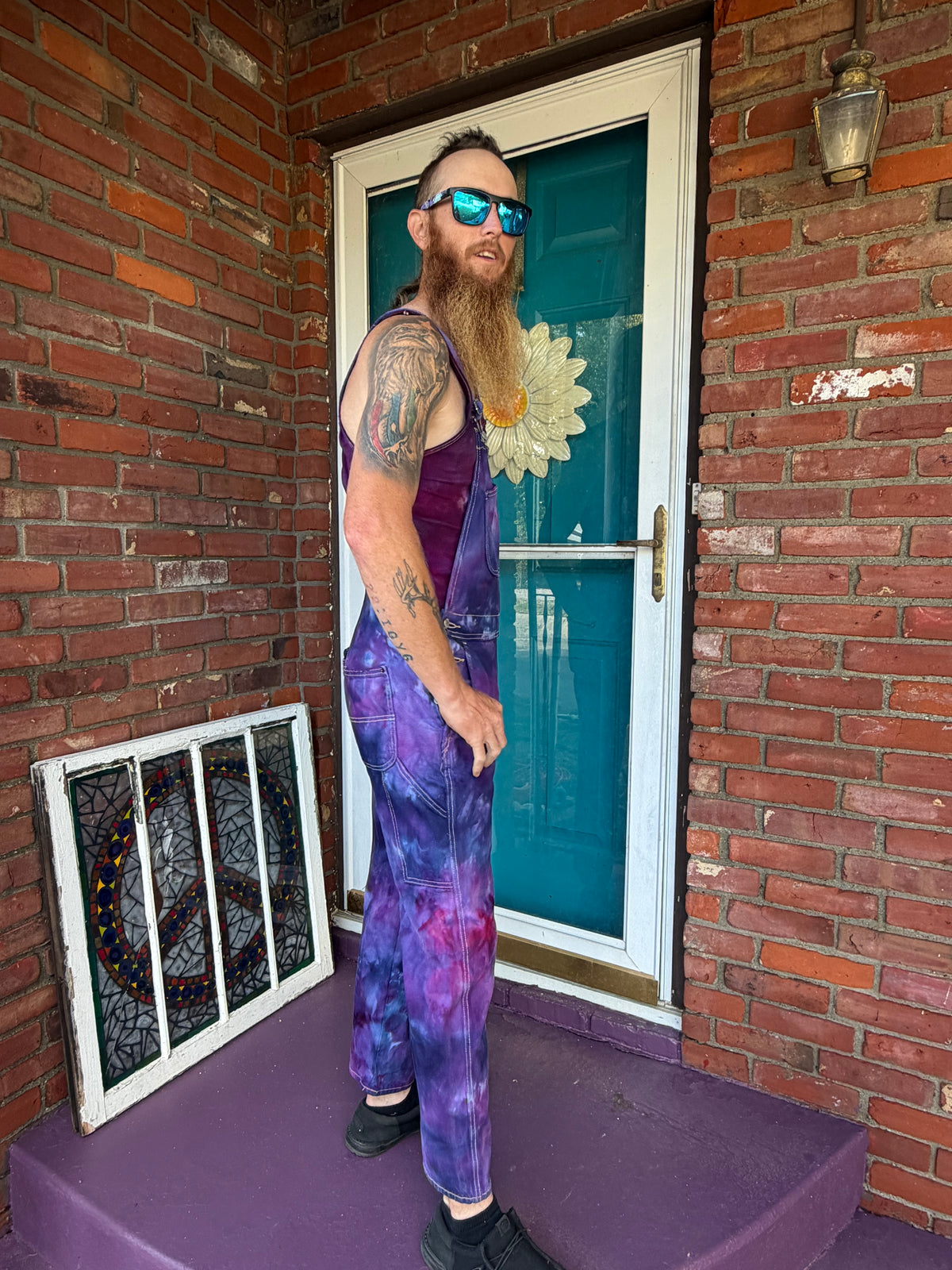 Women’s Size 6 Amethyst Aura Overalls *upcycle*