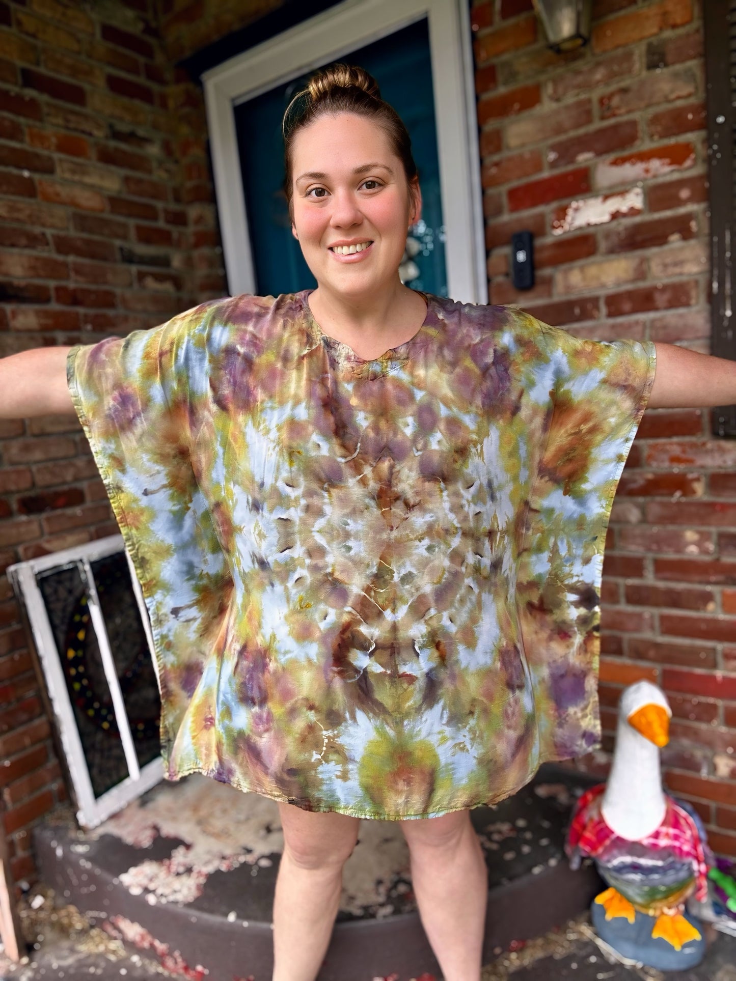 One Size Moss & Moonlight Kaftan Poncho