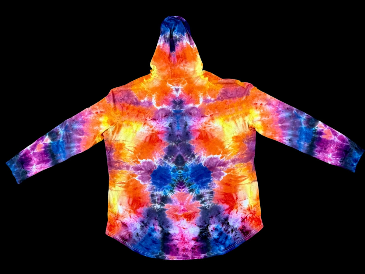 Psychedelic Lotus Portal Hooded Workout Long Sleeve Tee