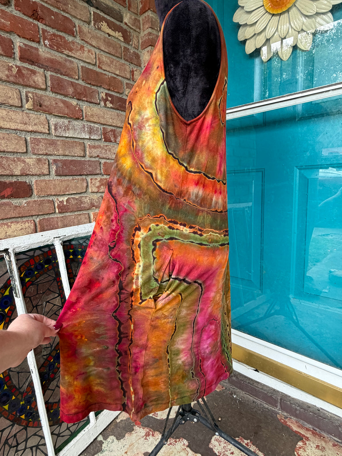 Large Burning Autumn Swing Dress