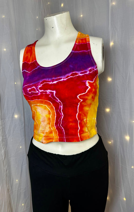 Medium/Large Sangaria Sunset Crop Racerback Tank Top