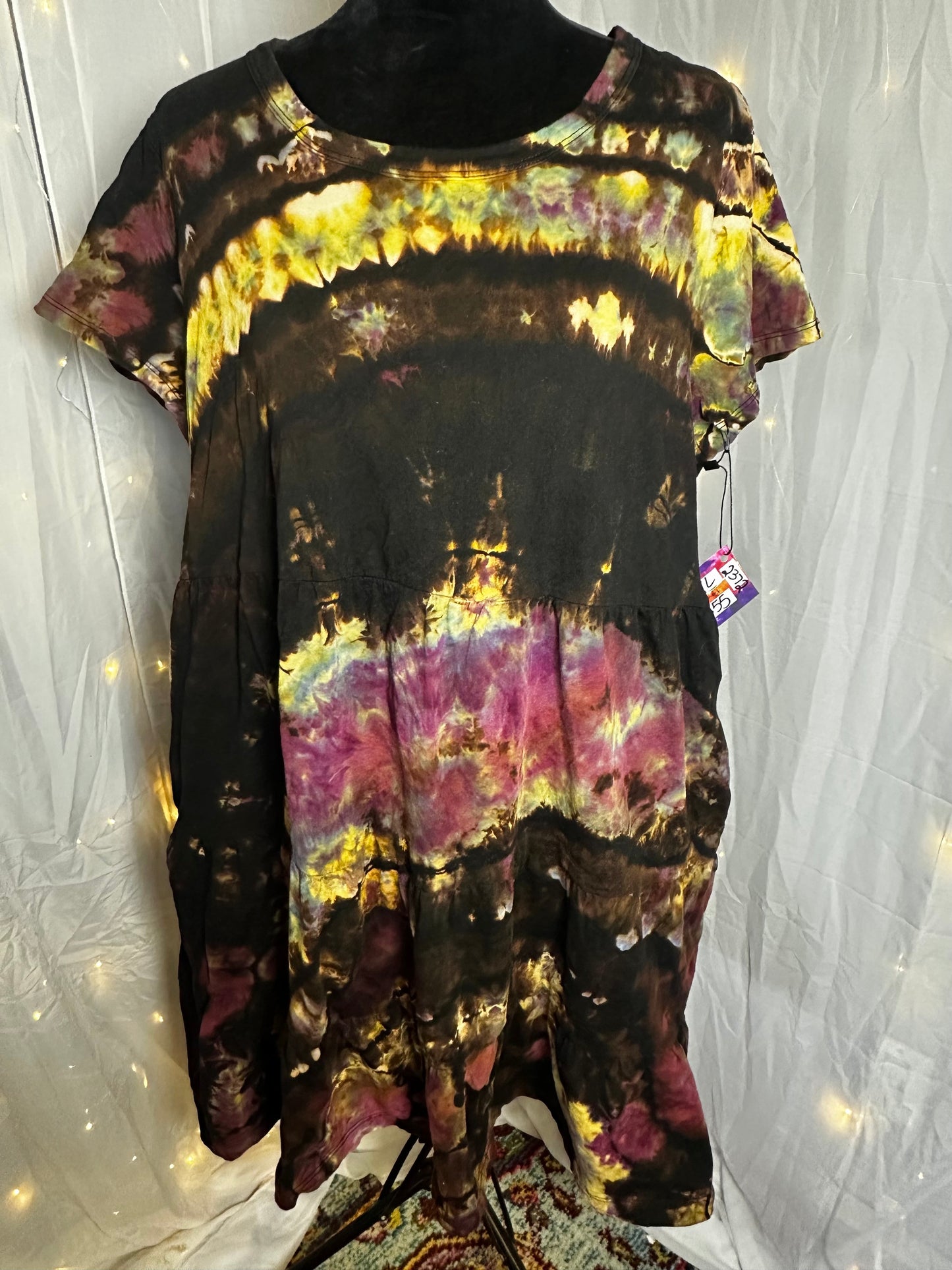 XL Cracked Gold Geode Dress