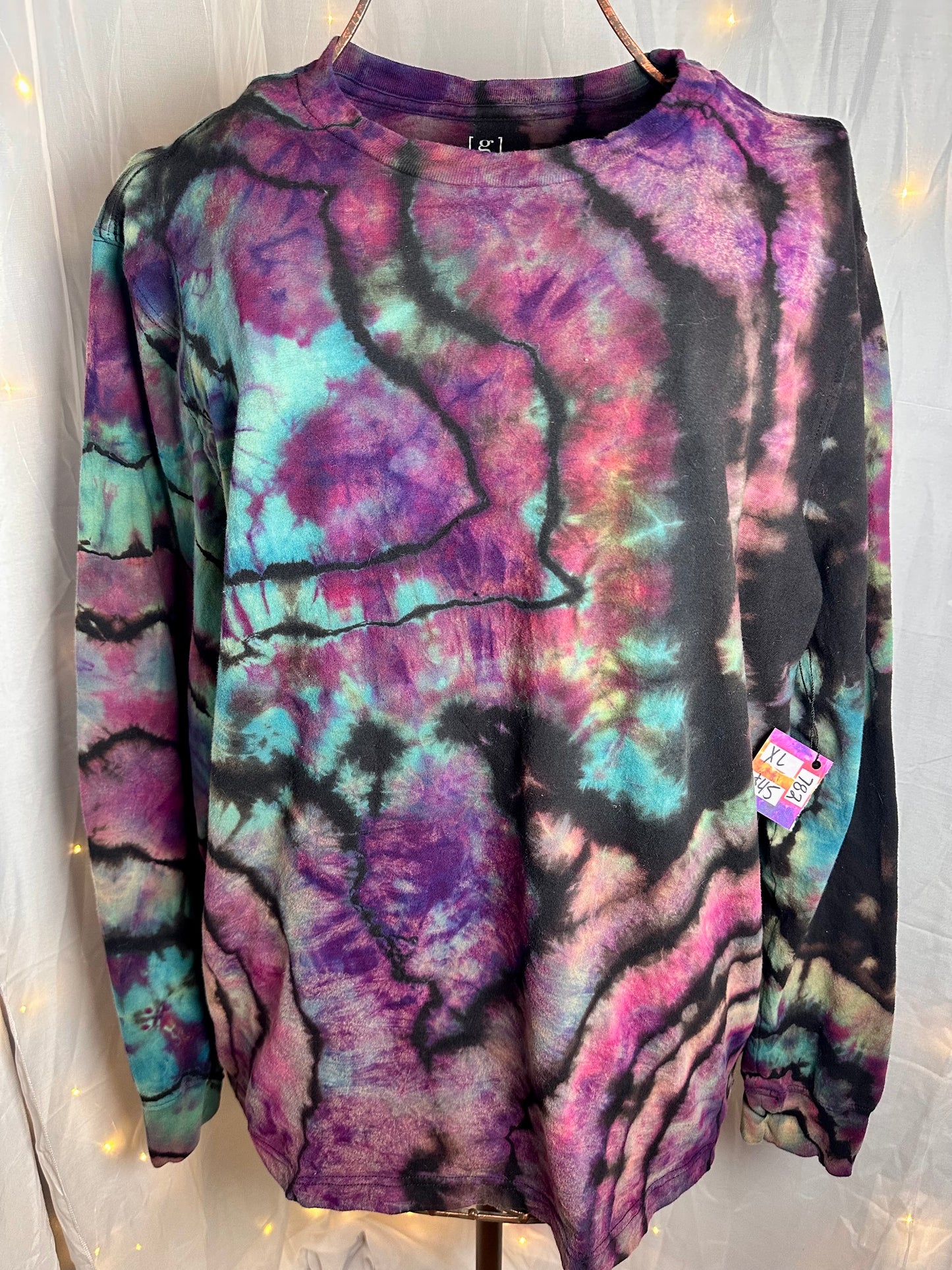XL Black Lightning Galaxy Long Sleeve Tee