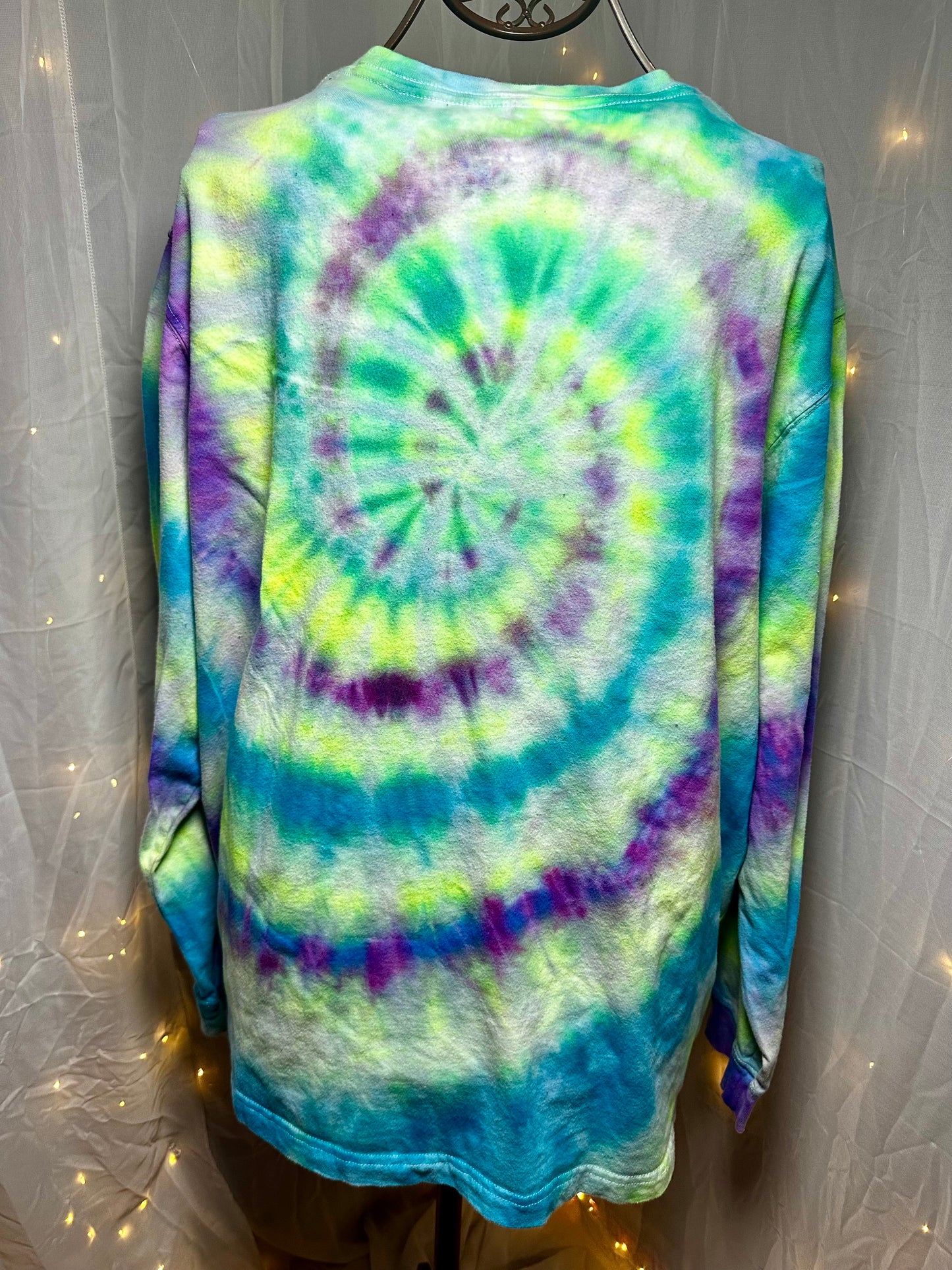3XL Blacklight Blue Surge Spiral Long Sleeve Tee