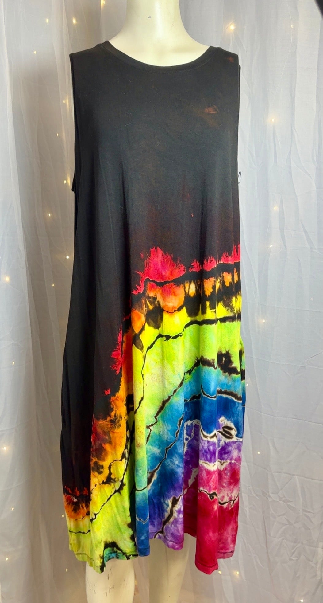 XXL Radiant Rainbow Geode Swing Dress