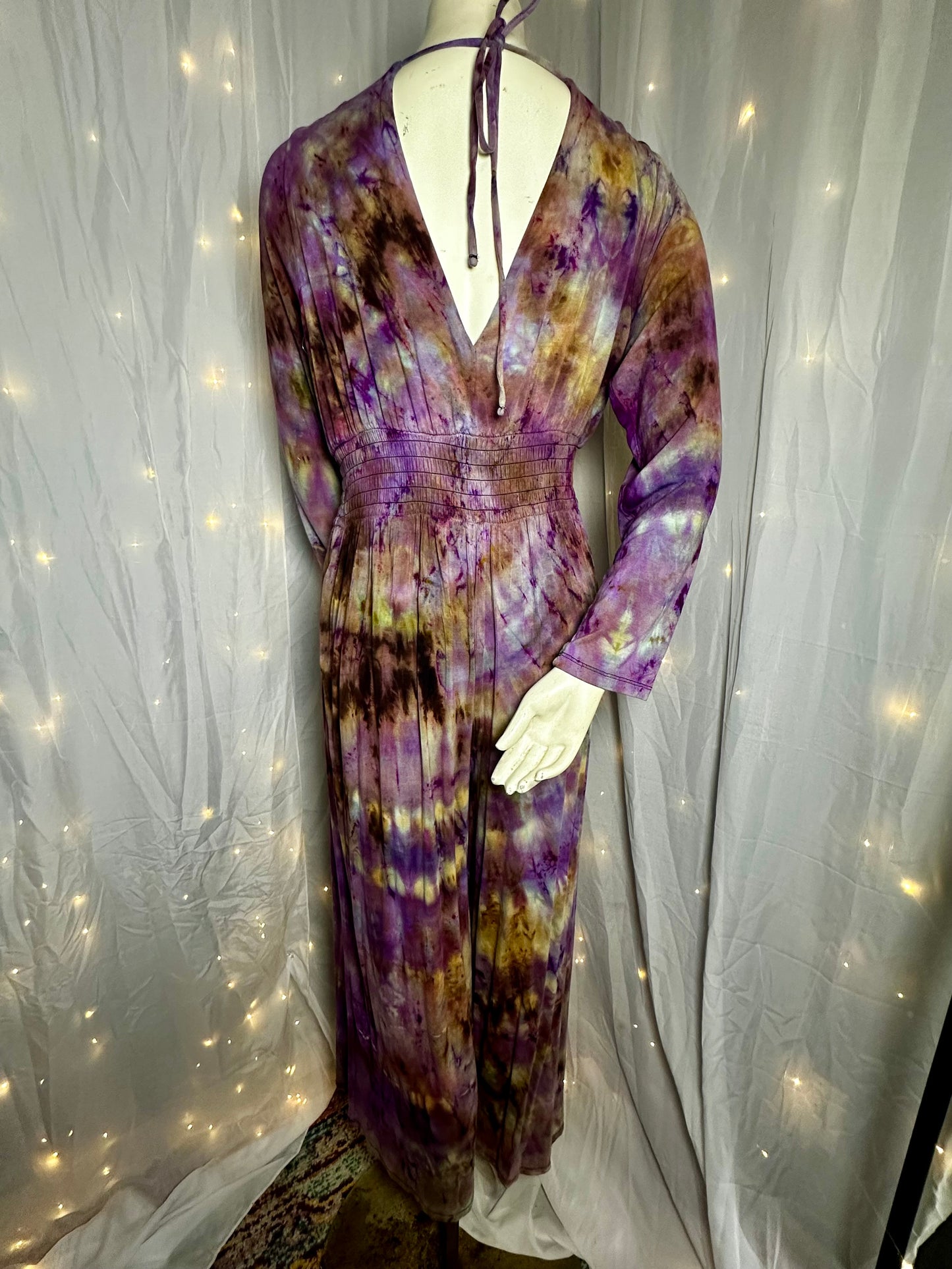 Large Plum Wildflower Vneck Jumpsuit