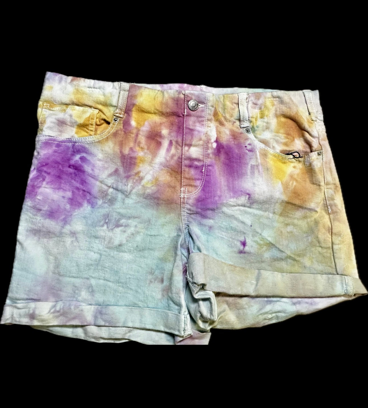 Large Lavender Skies Denim Shorts