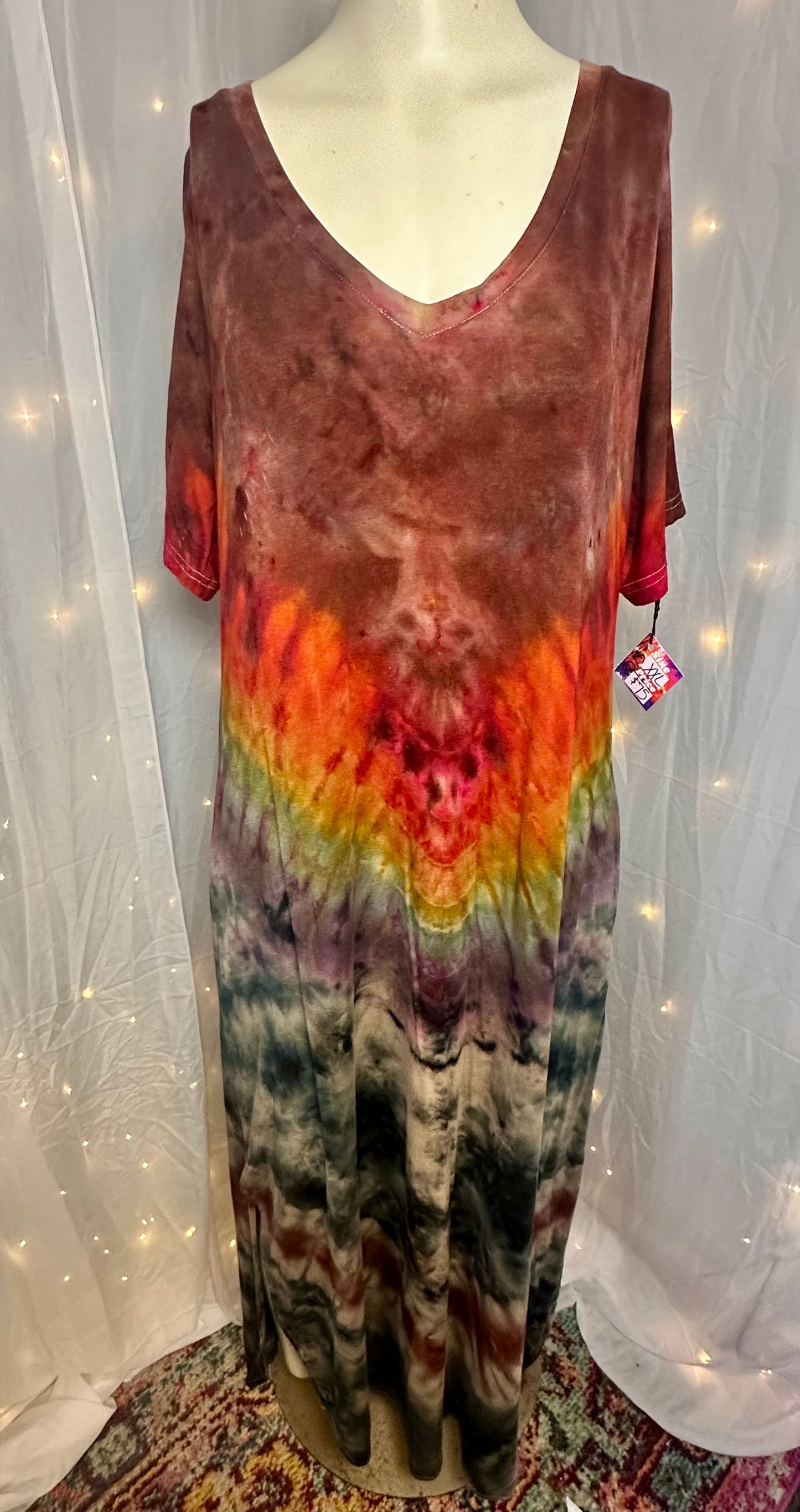 XXL Retro Rainbow Groove Dress
