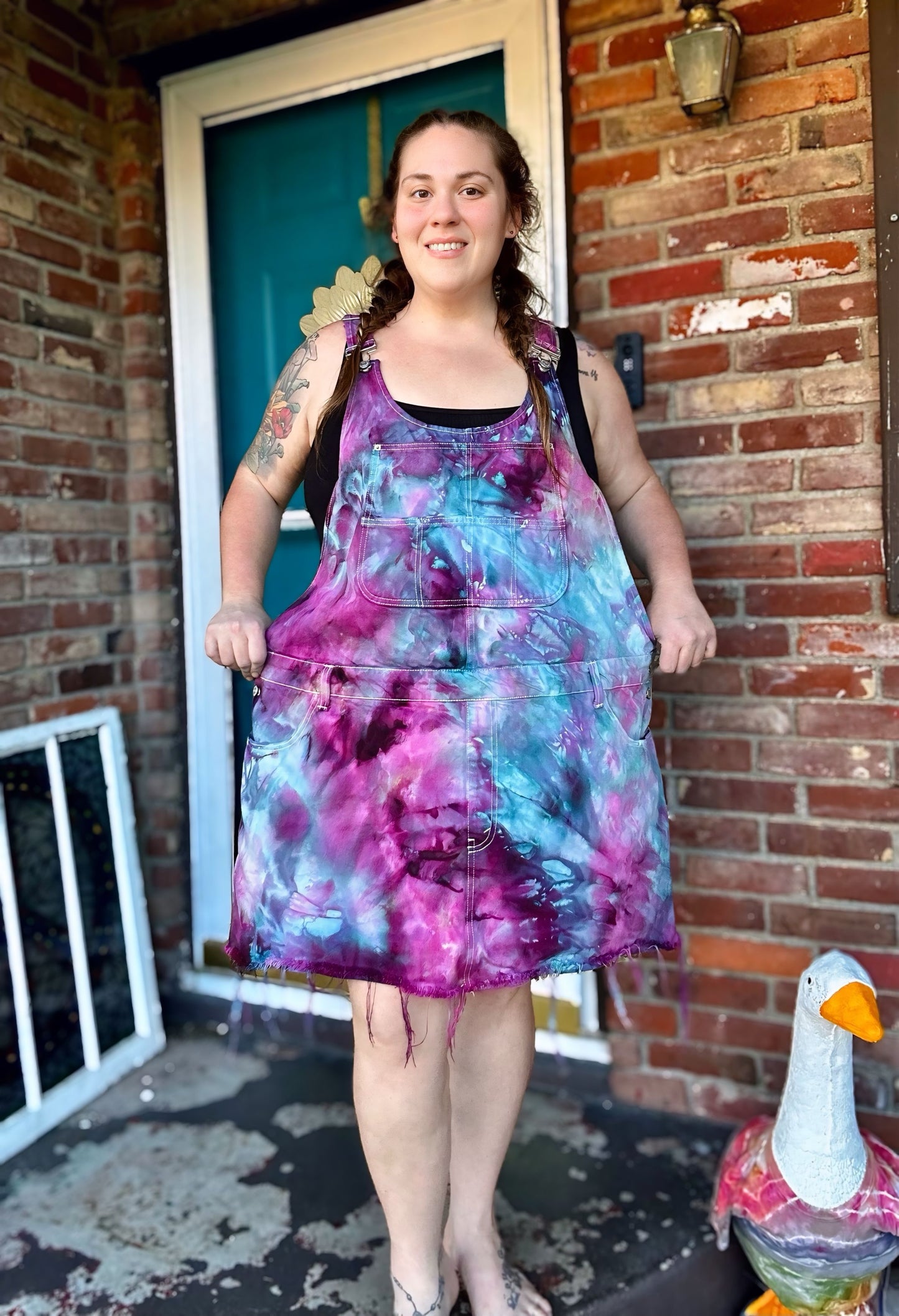 3X Ultraviolet Dream Denim Mini Overalls